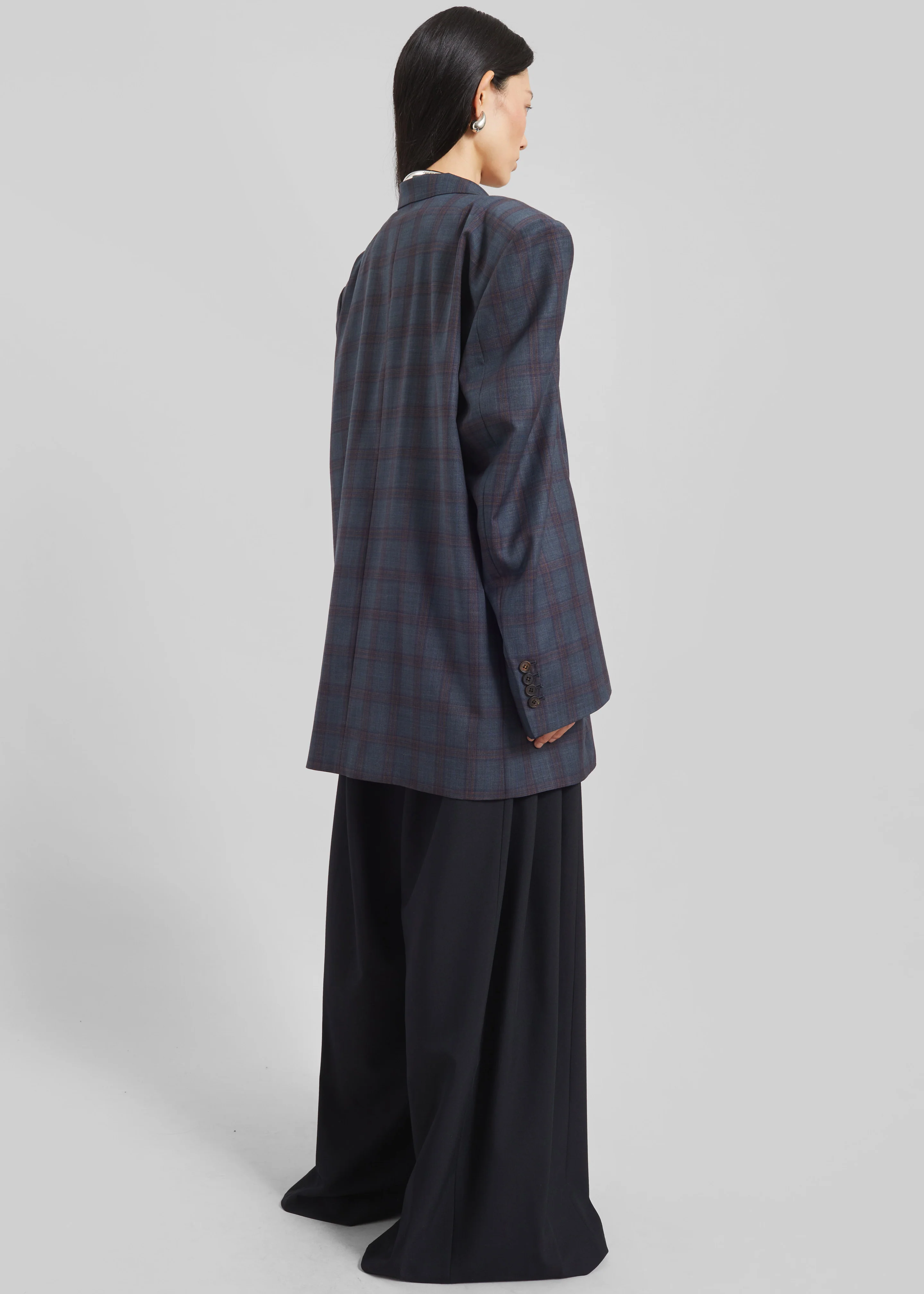 Marnay Padded Blazer - Navy Plaid - Image 7