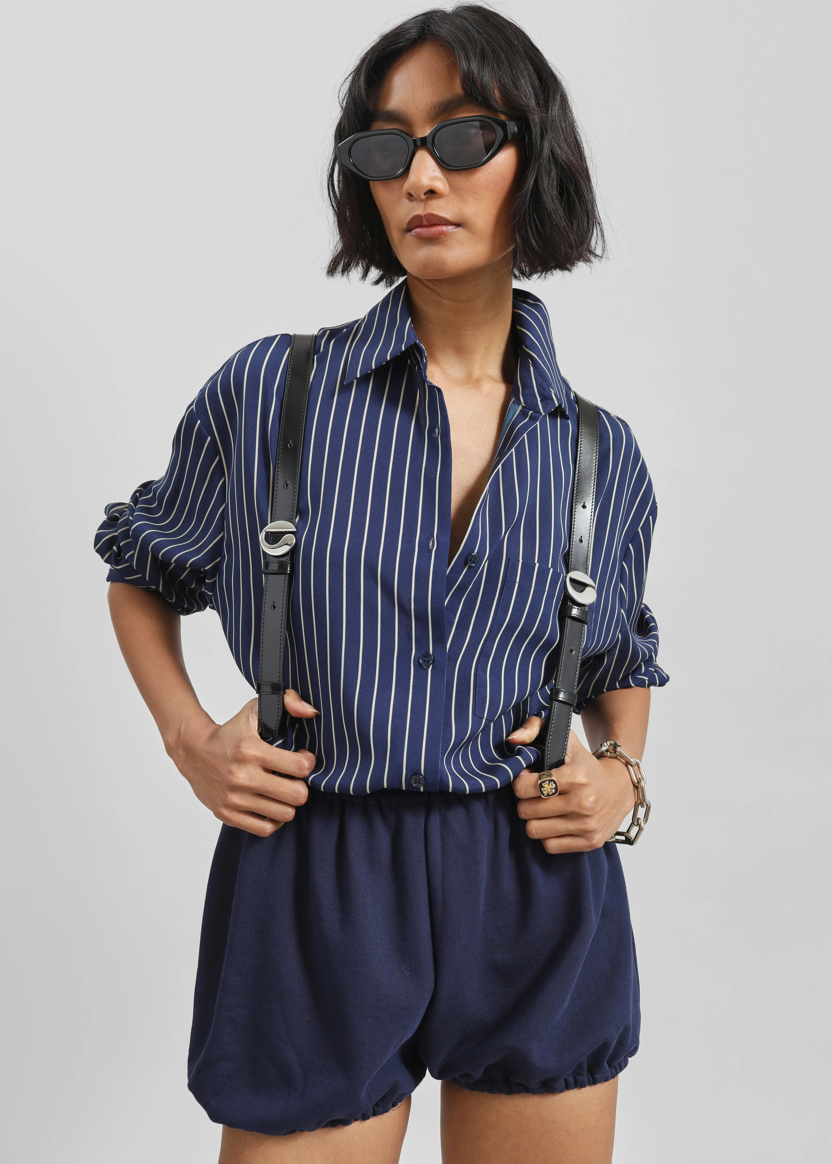 Maro Balloon Shorts - Navy - Image 2