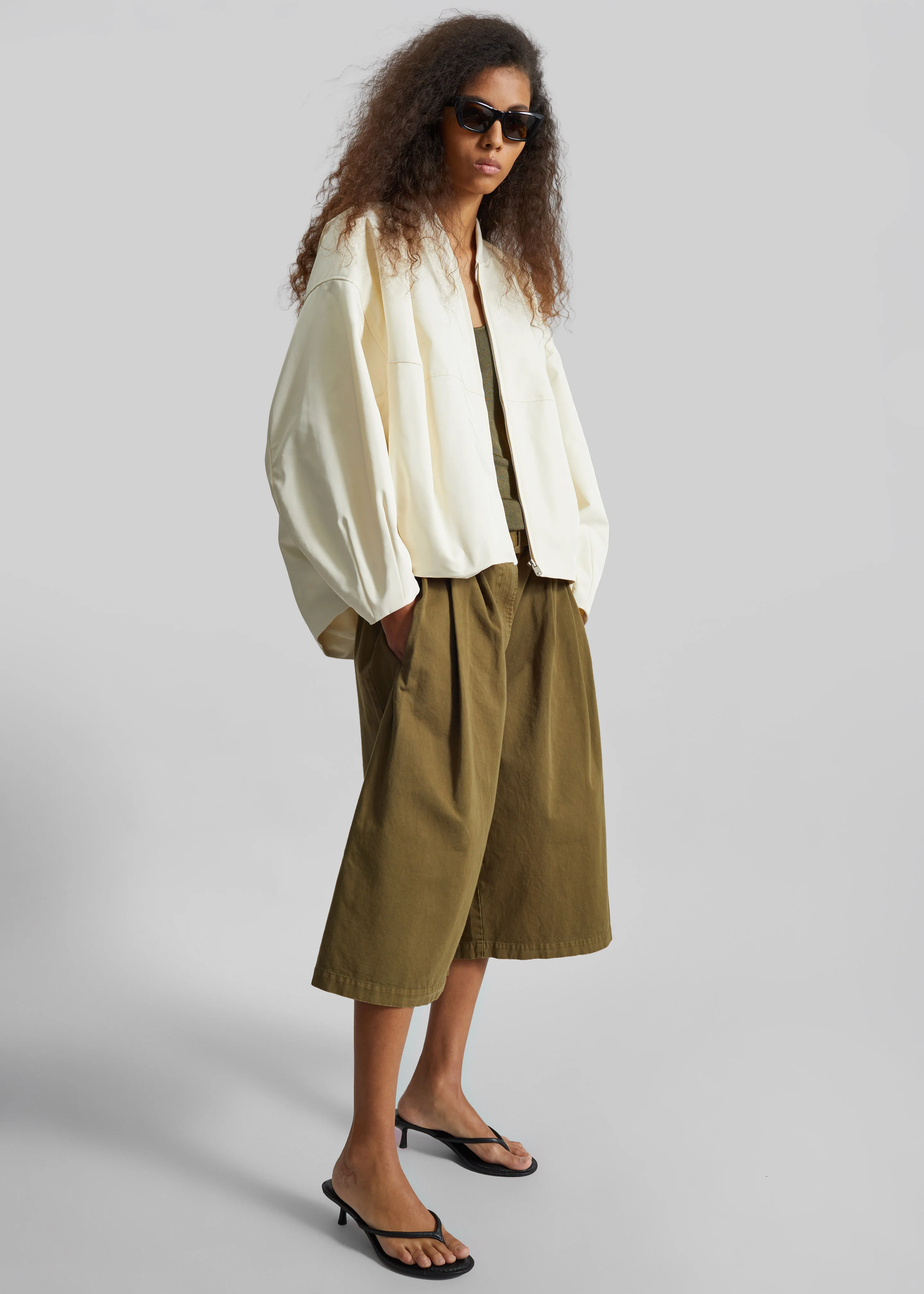 Marslev Cocoon Jacket - Cream - Image 6