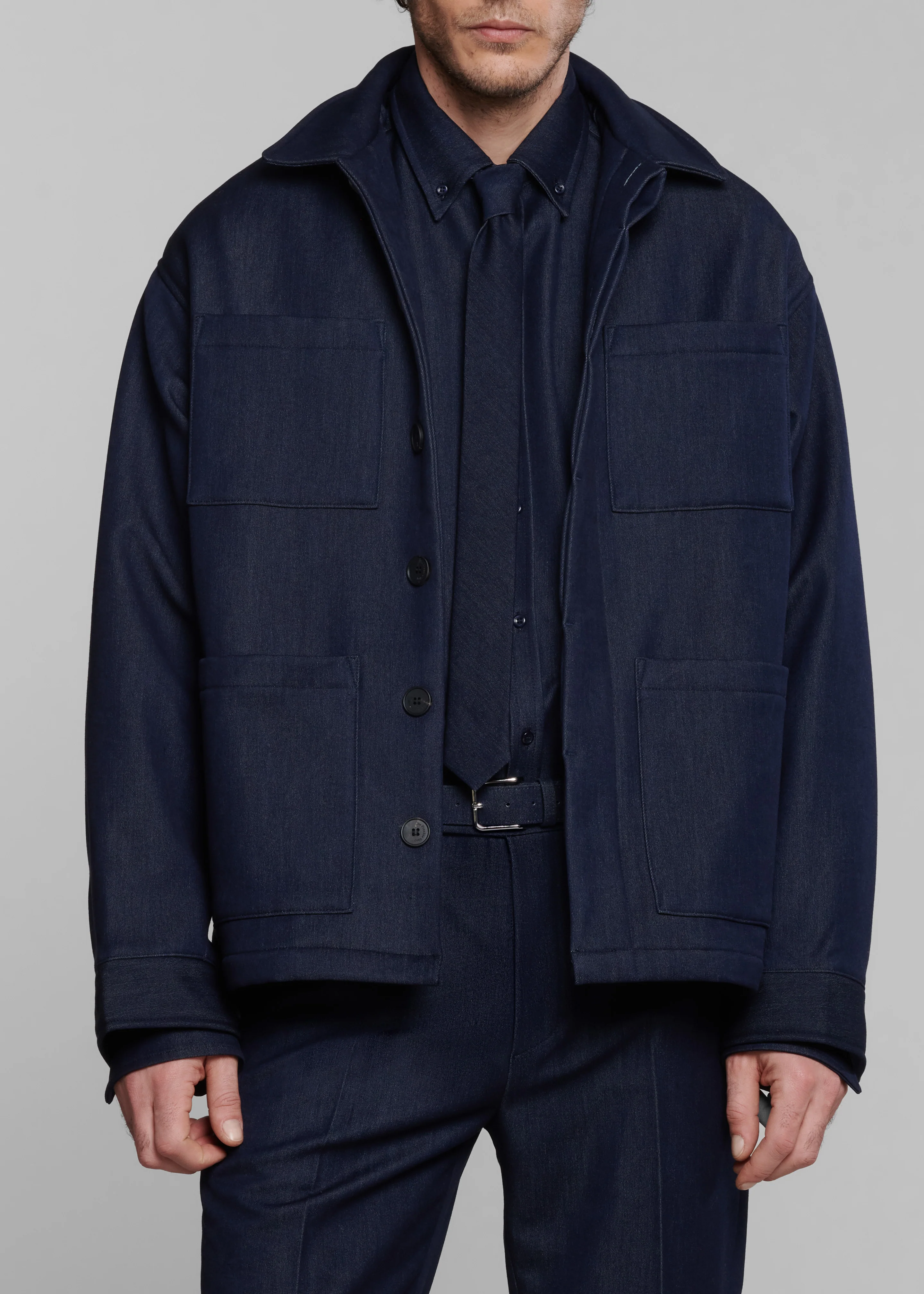 Mason Boxy Jacket - Indigo - Image 2