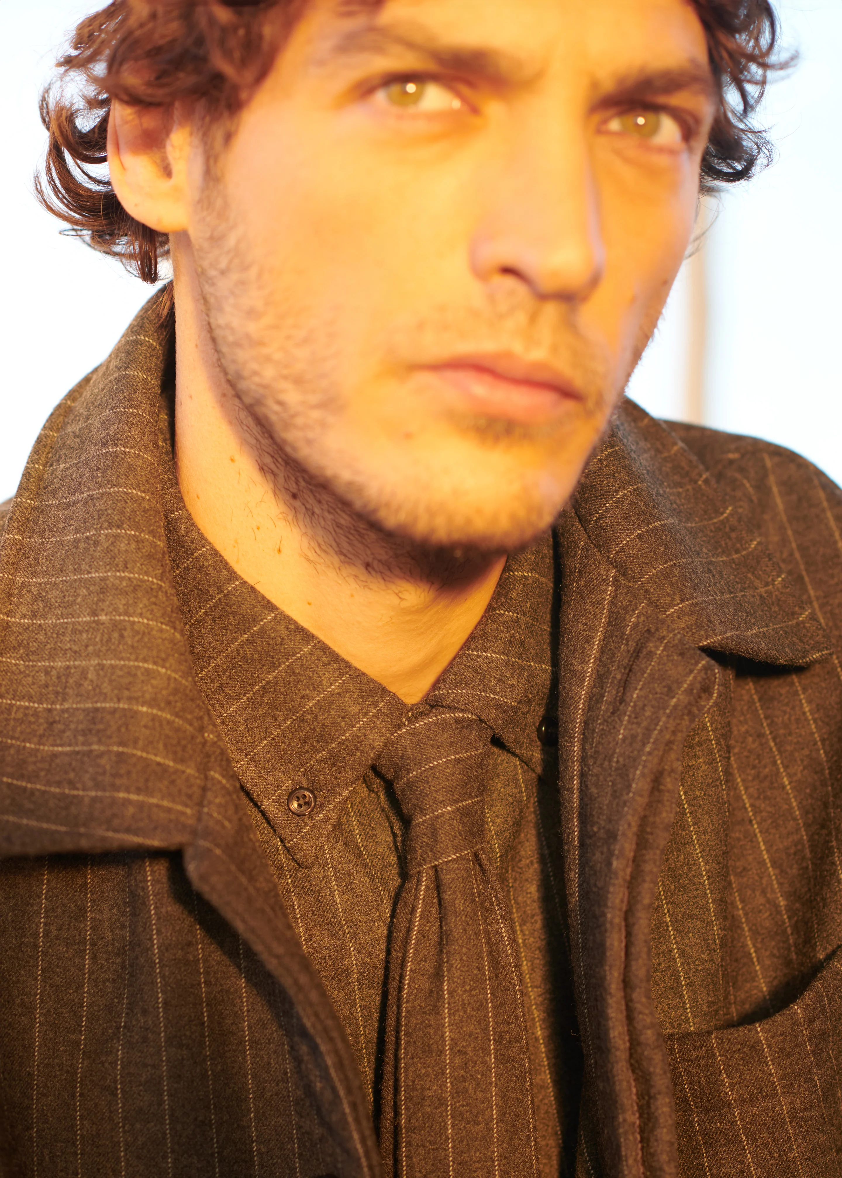 Mason Boxy Wool Jacket - Dark Grey/White Pinstripe - Image 8