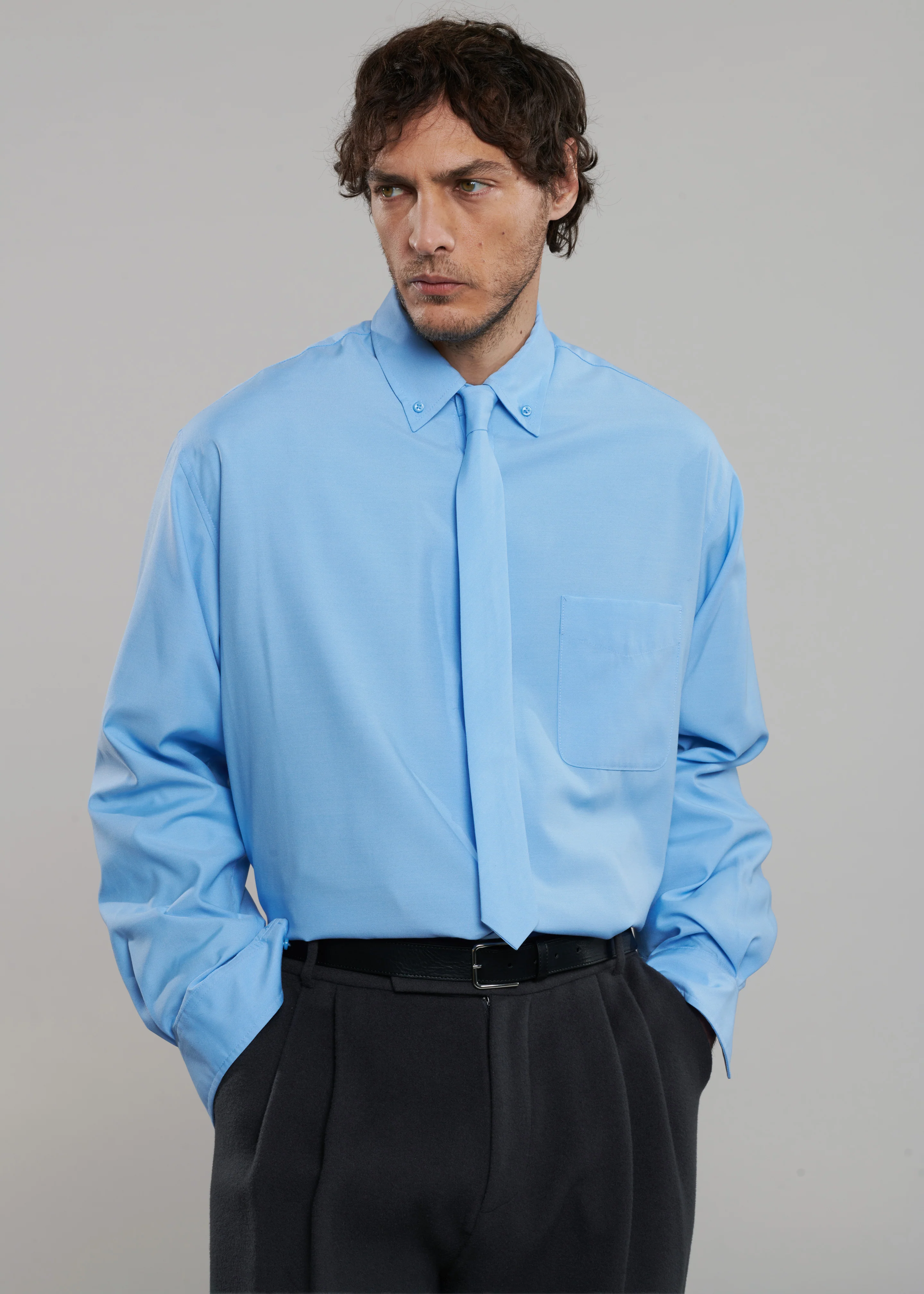 Mason Button Up Shirt - Blue - Image 2
