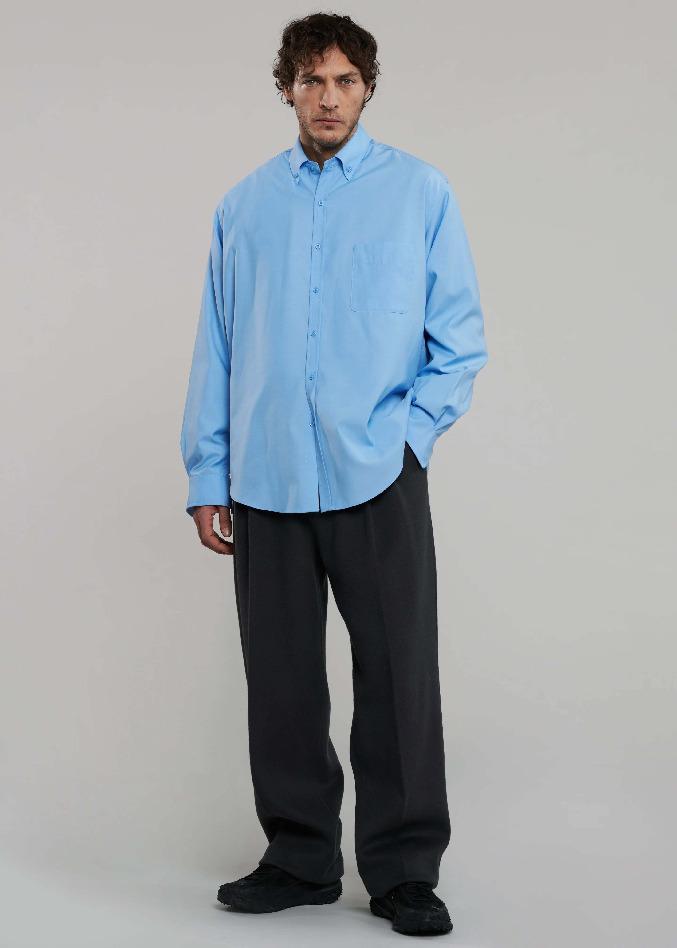 Mason Button Up Shirt - Blue - Image 3