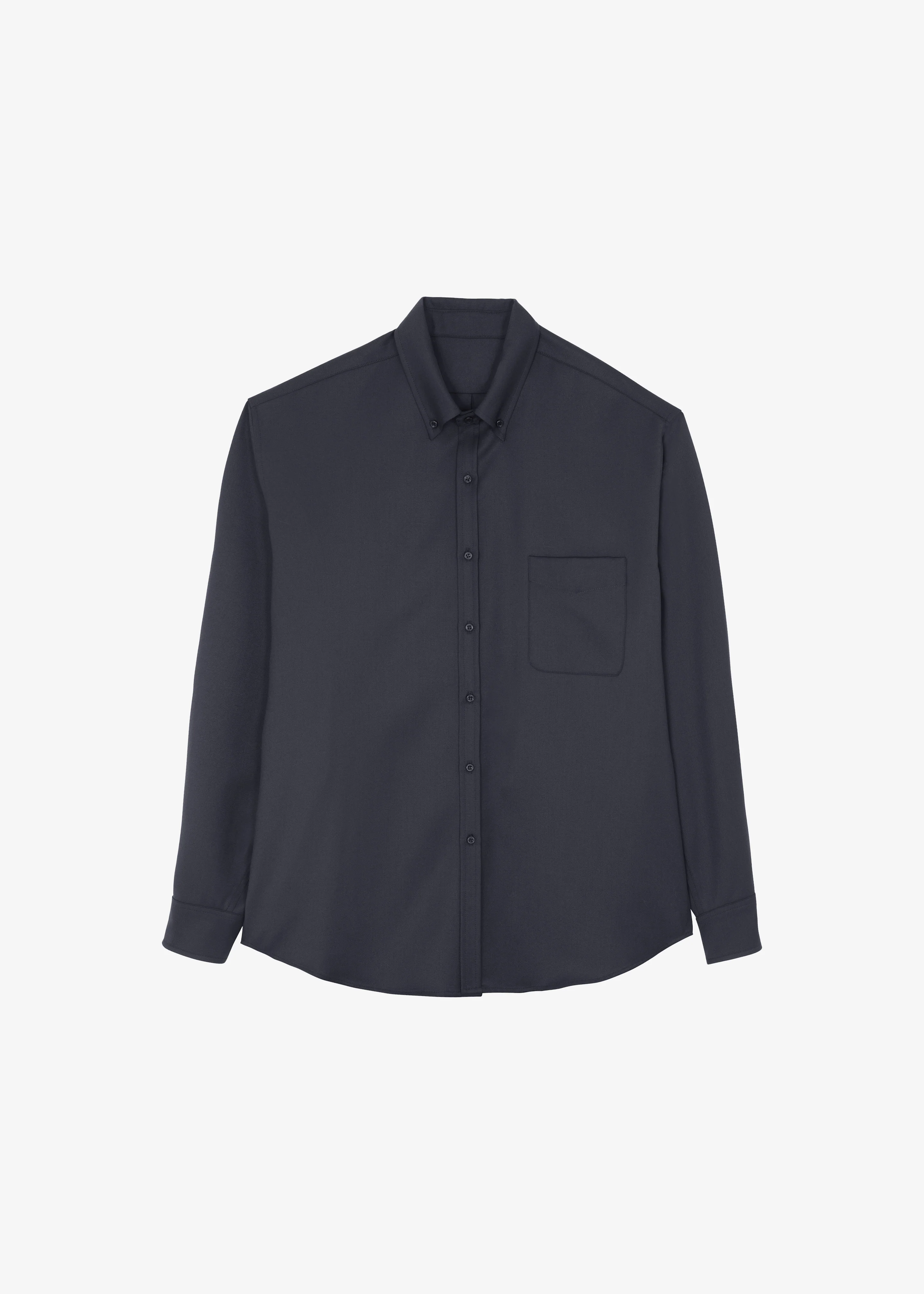 Mason Wool Flannel Button Up Shirt - Charcoal - Image 10