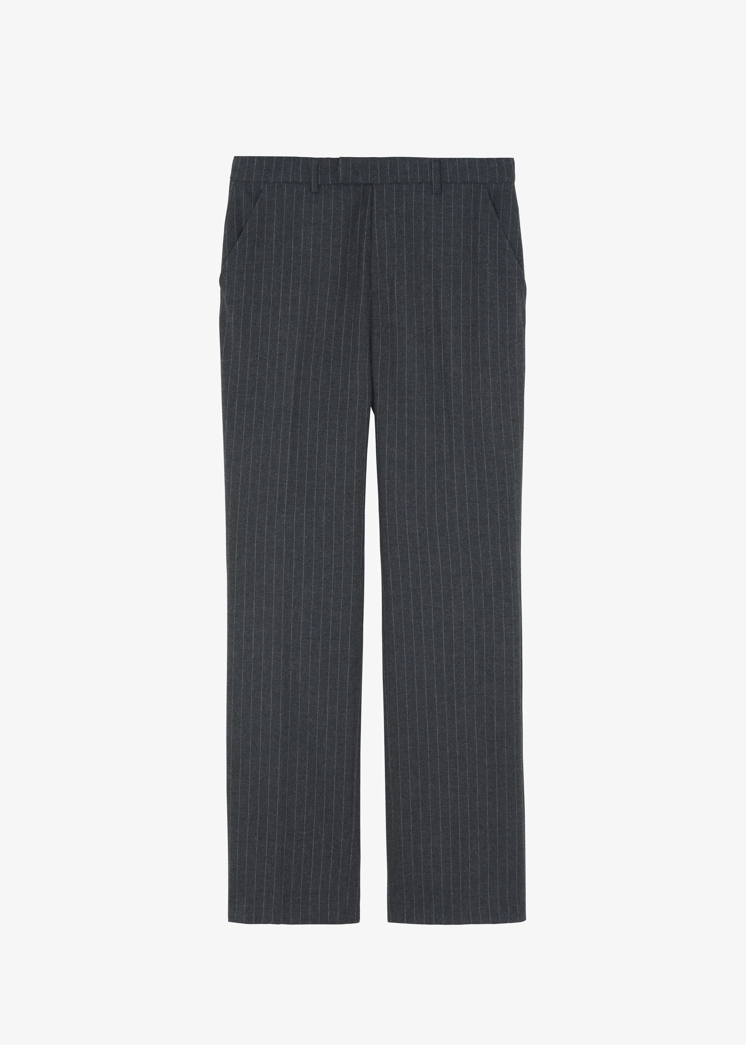 Mason Wool Trousers - Dark Grey/White Pinstripe - Image 14
