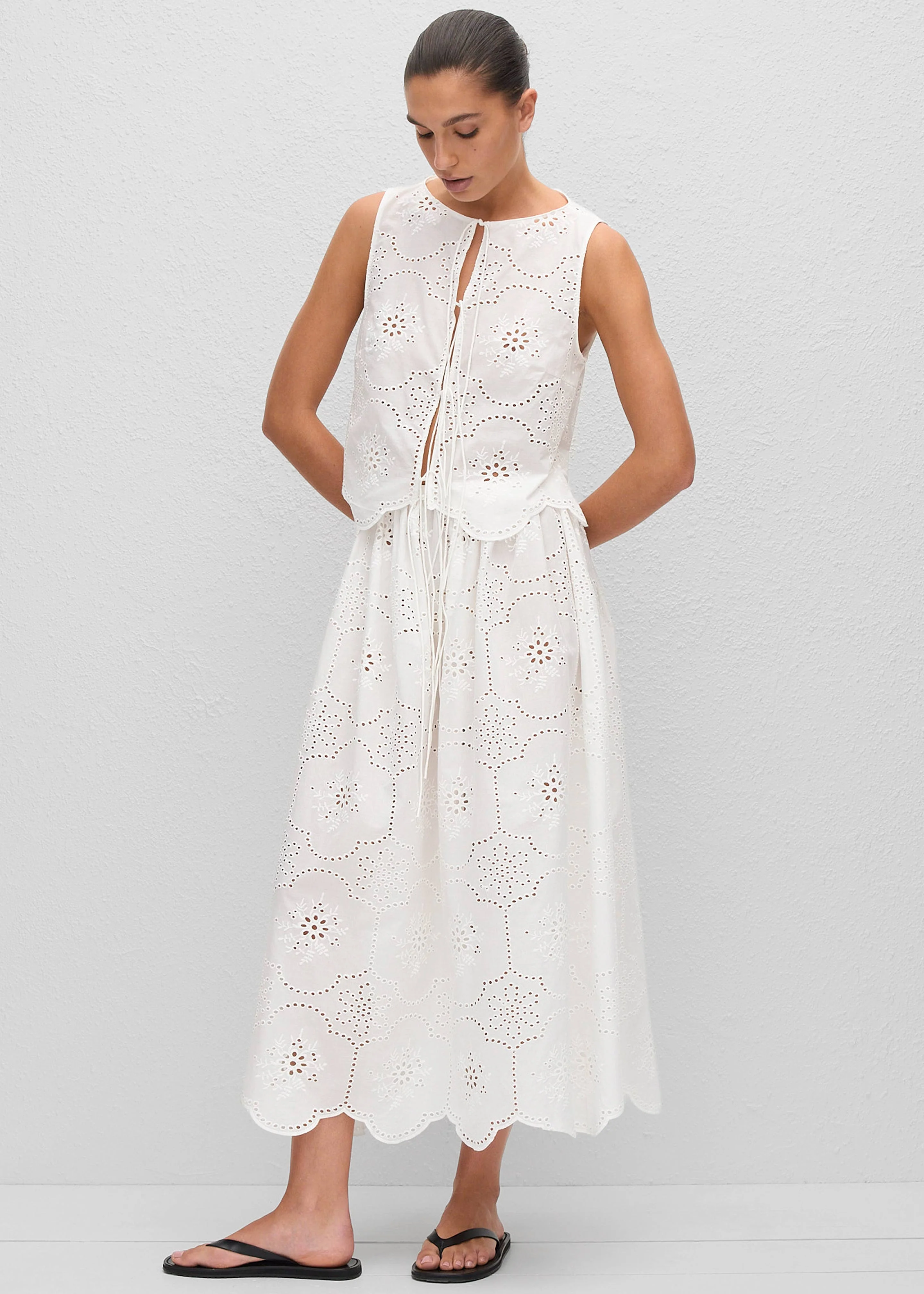 Matteau Broderie Midi Skirt - White - Image 3