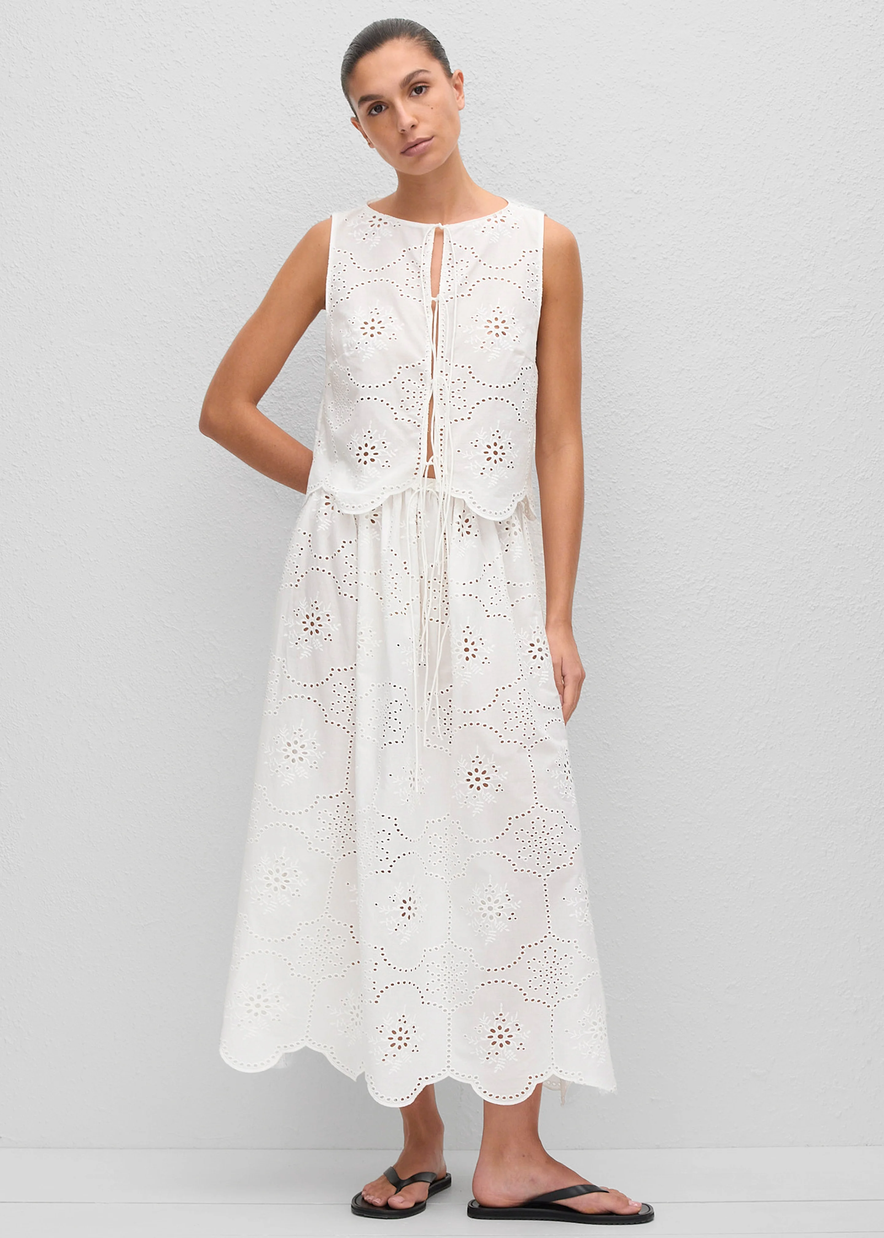 Matteau Broderie Midi Skirt - White - Image 5