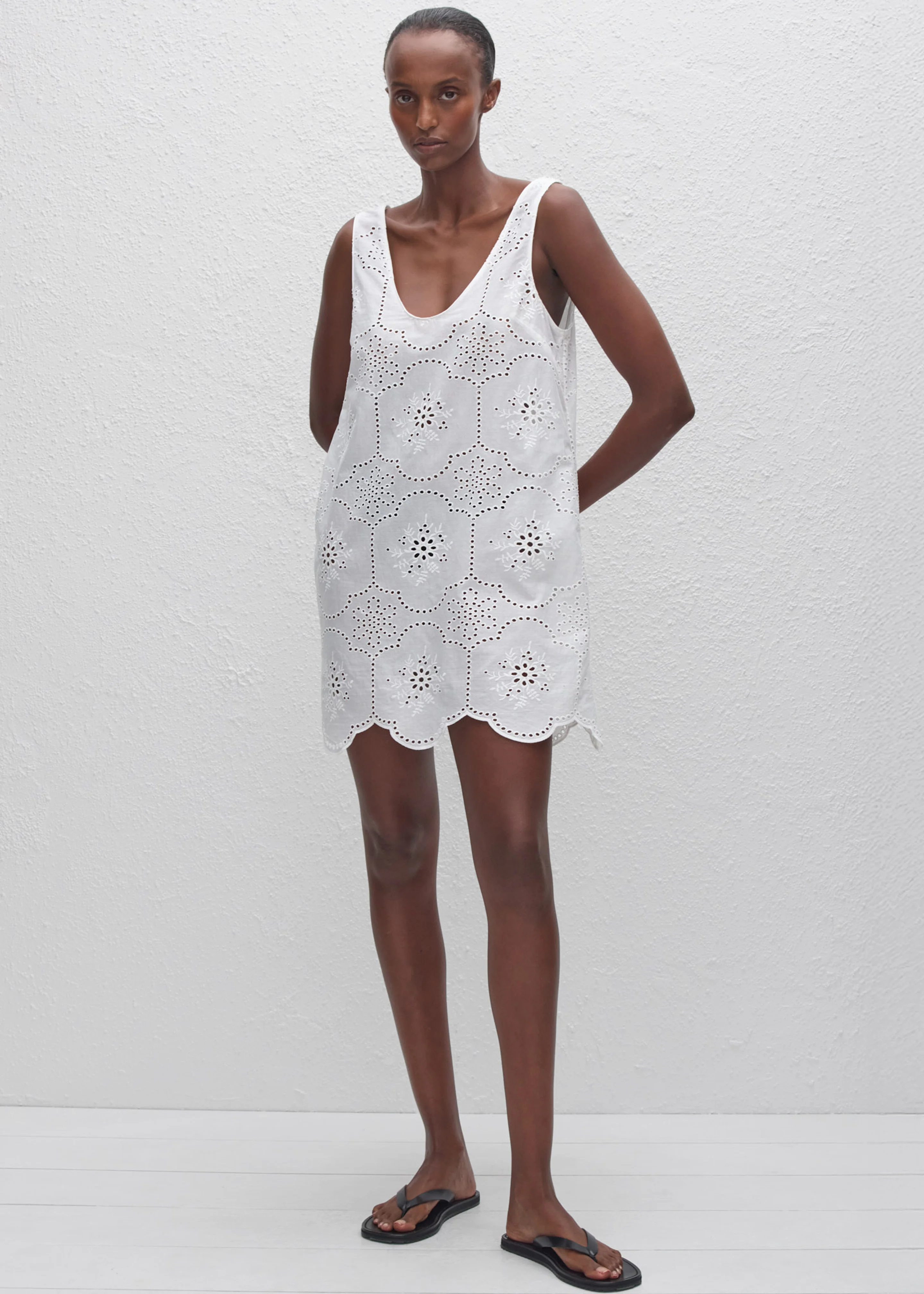 Matteau Broderie Tank Mini Dress - White - Image 3