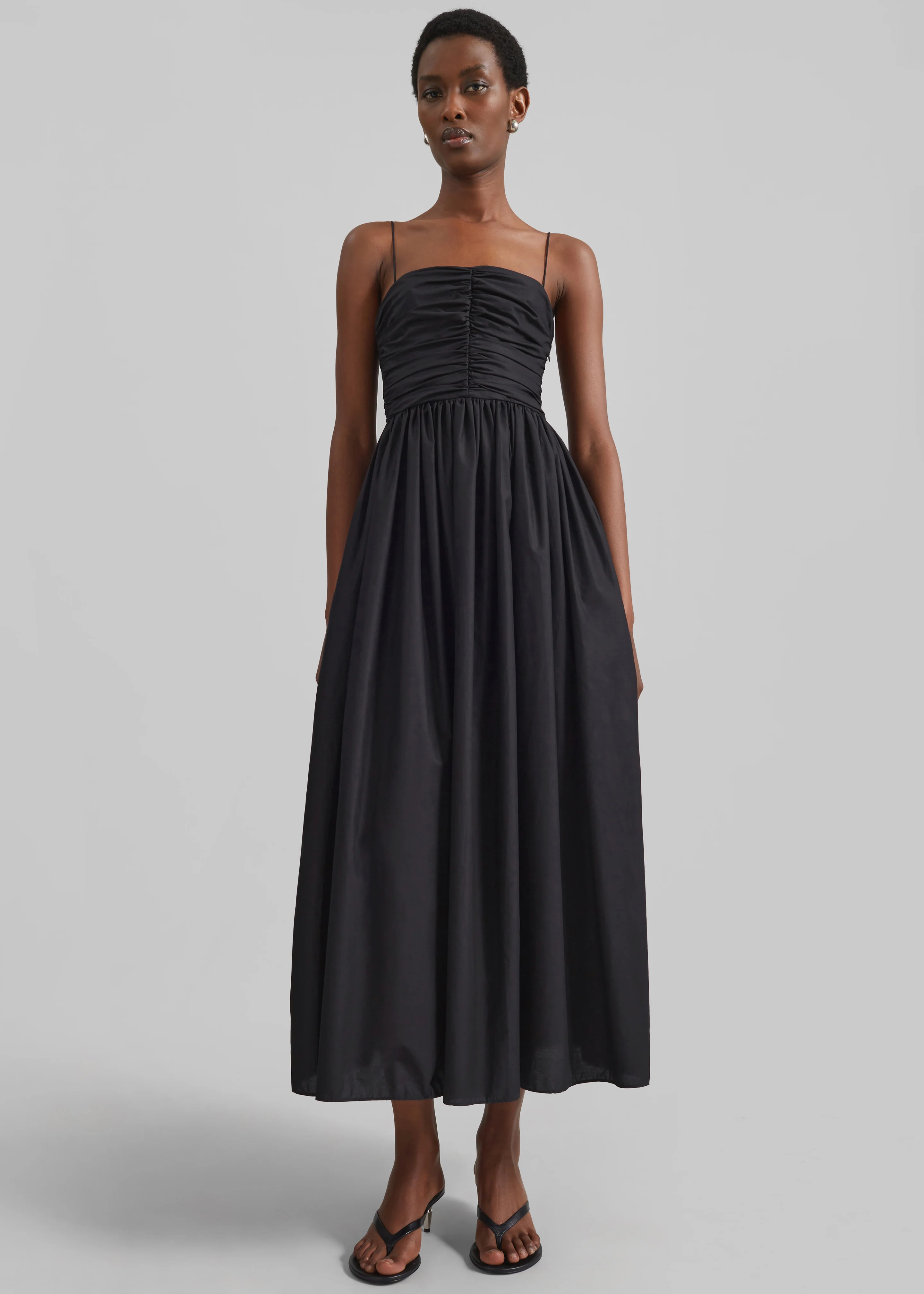 Matteau Gathered Bodice Dress - Black - Image 5