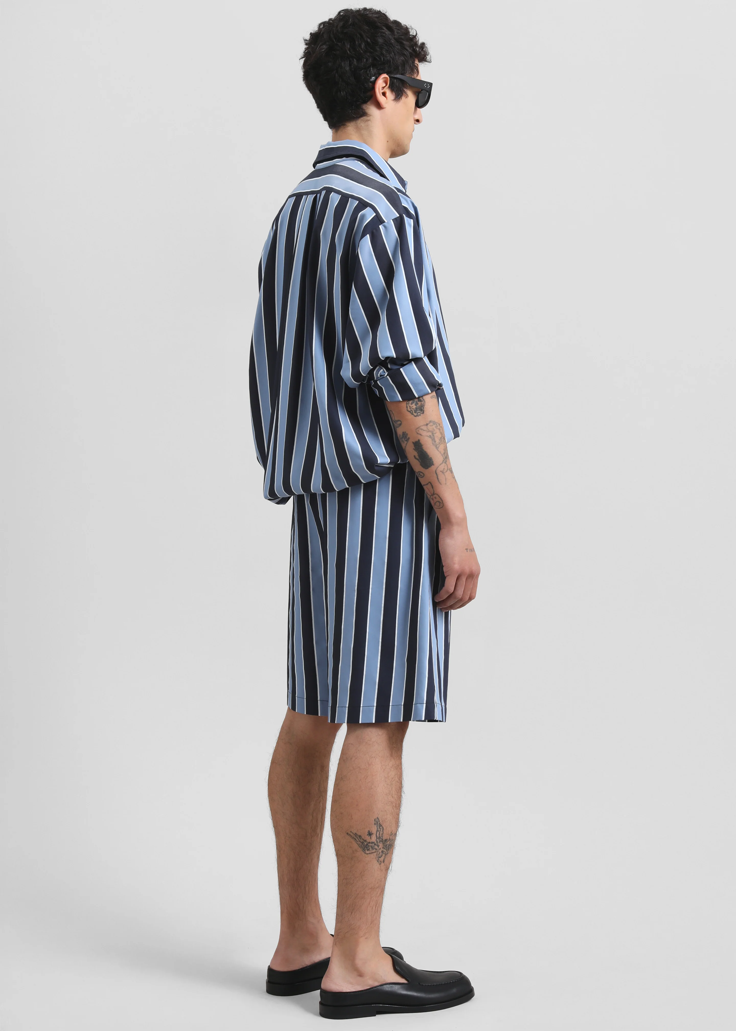 Matthias Striped Bermuda Shorts - Navy Stripe - Image 8