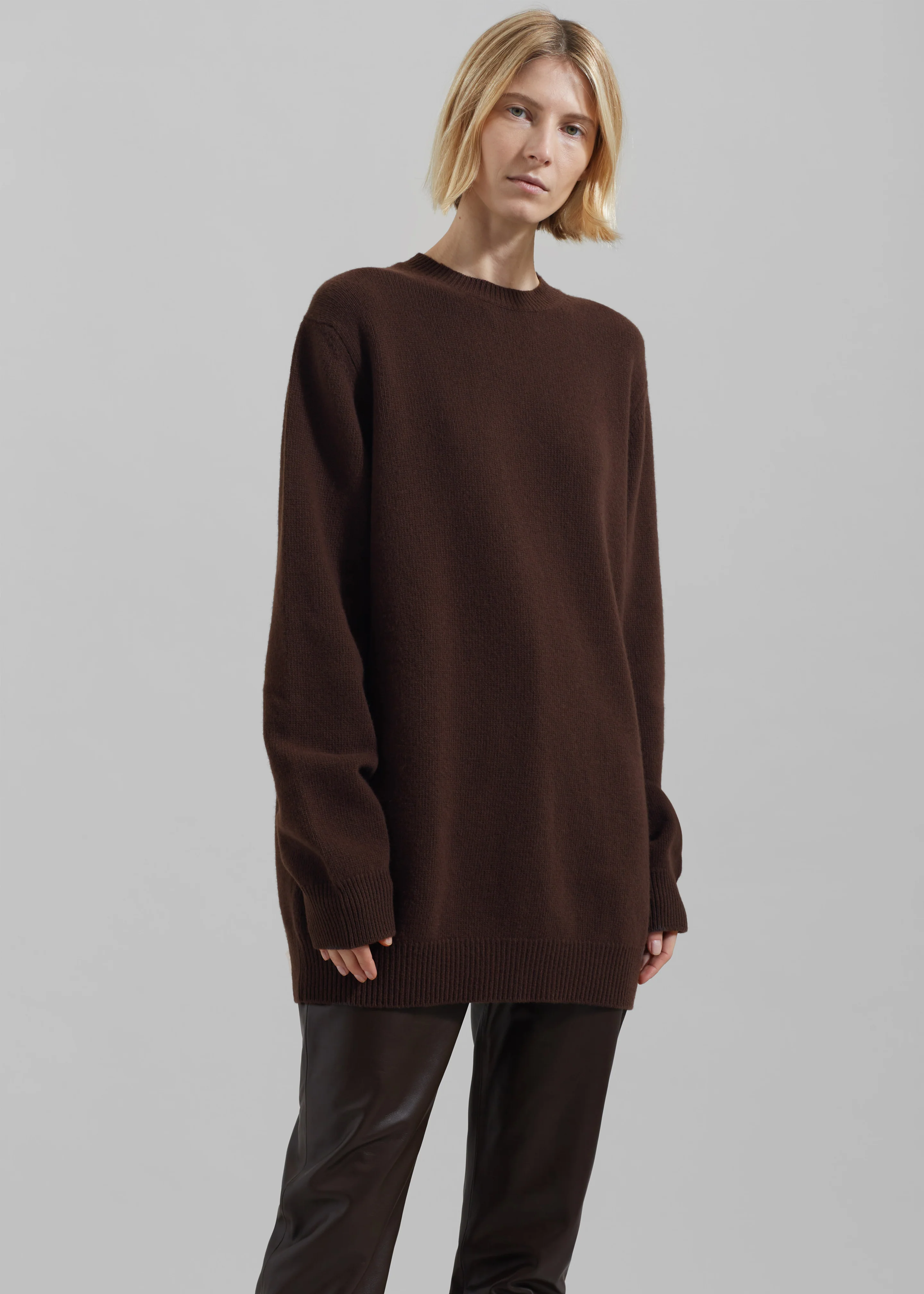 Maxime Knit Sweater Dress - Brown - Image 5