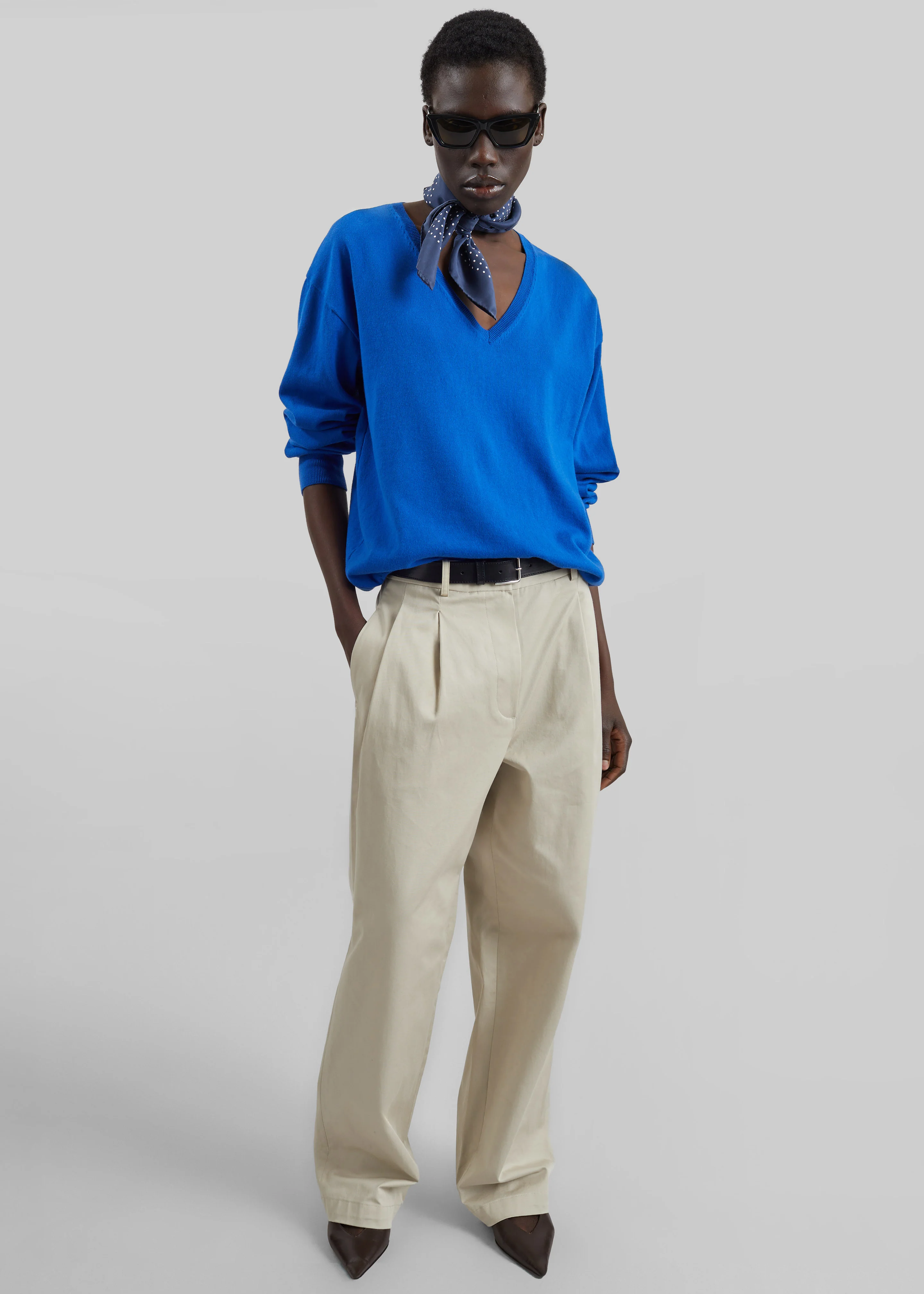 Meera V-Neck Sweater - Cobalt - Image 3