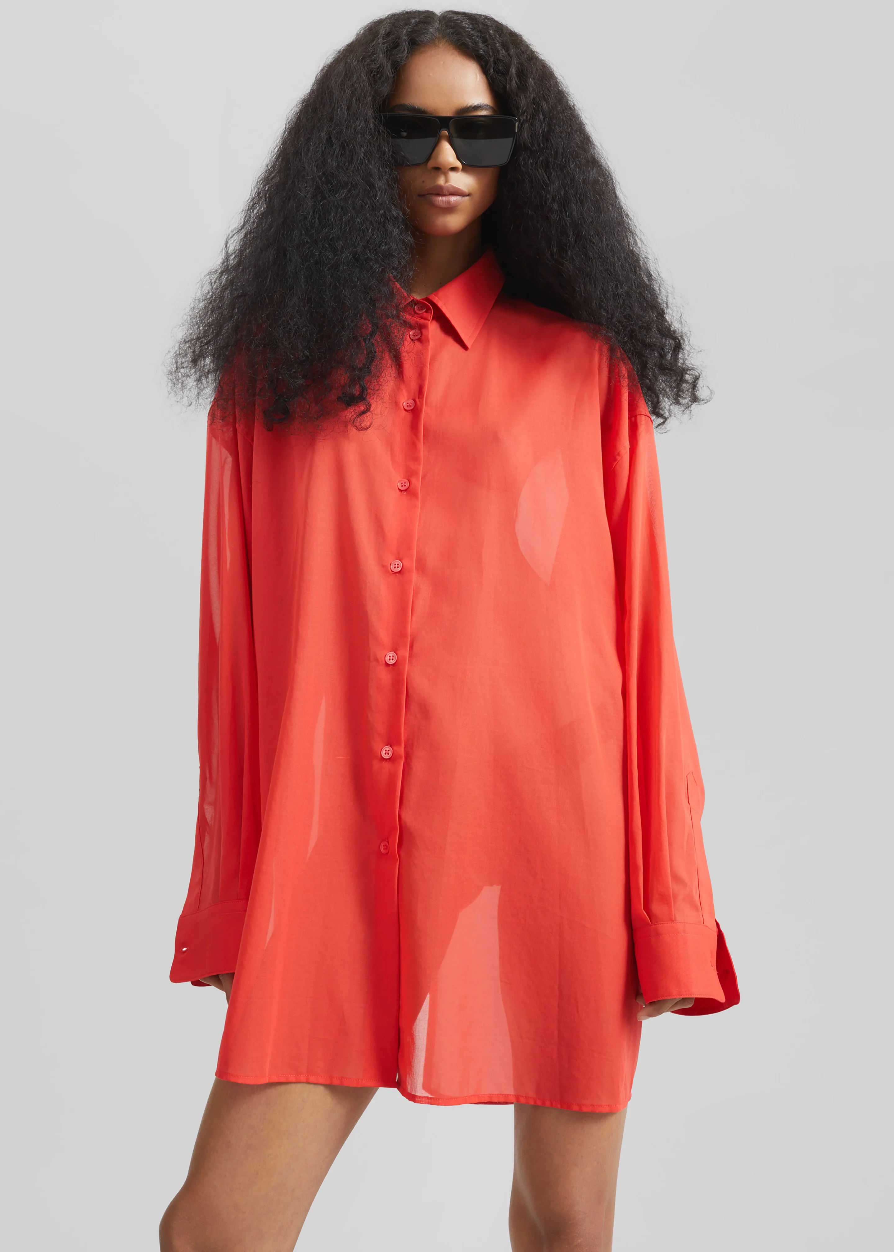 Melia Open-Back Shirt - Red - Image 3