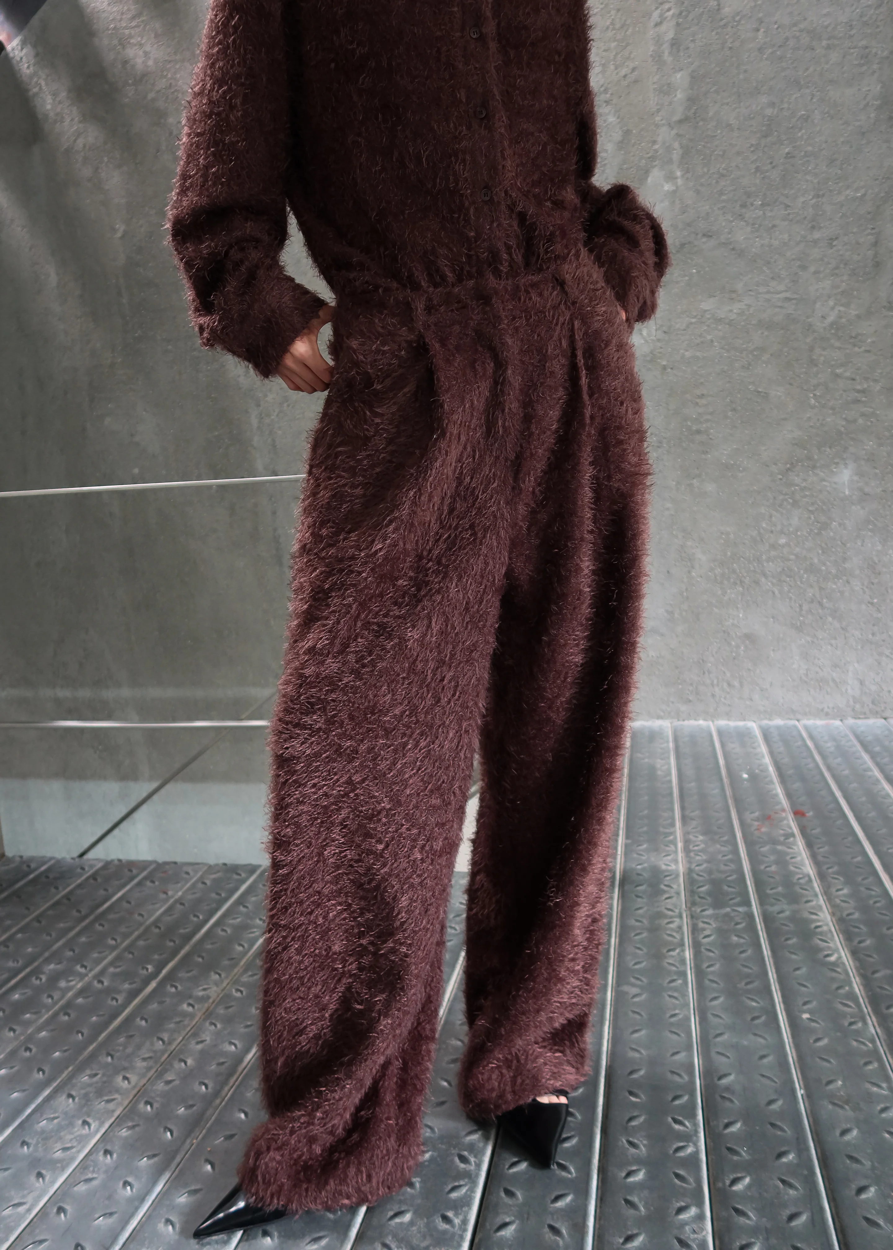 Melker Furry Pants - Mauve Brown - Image 8