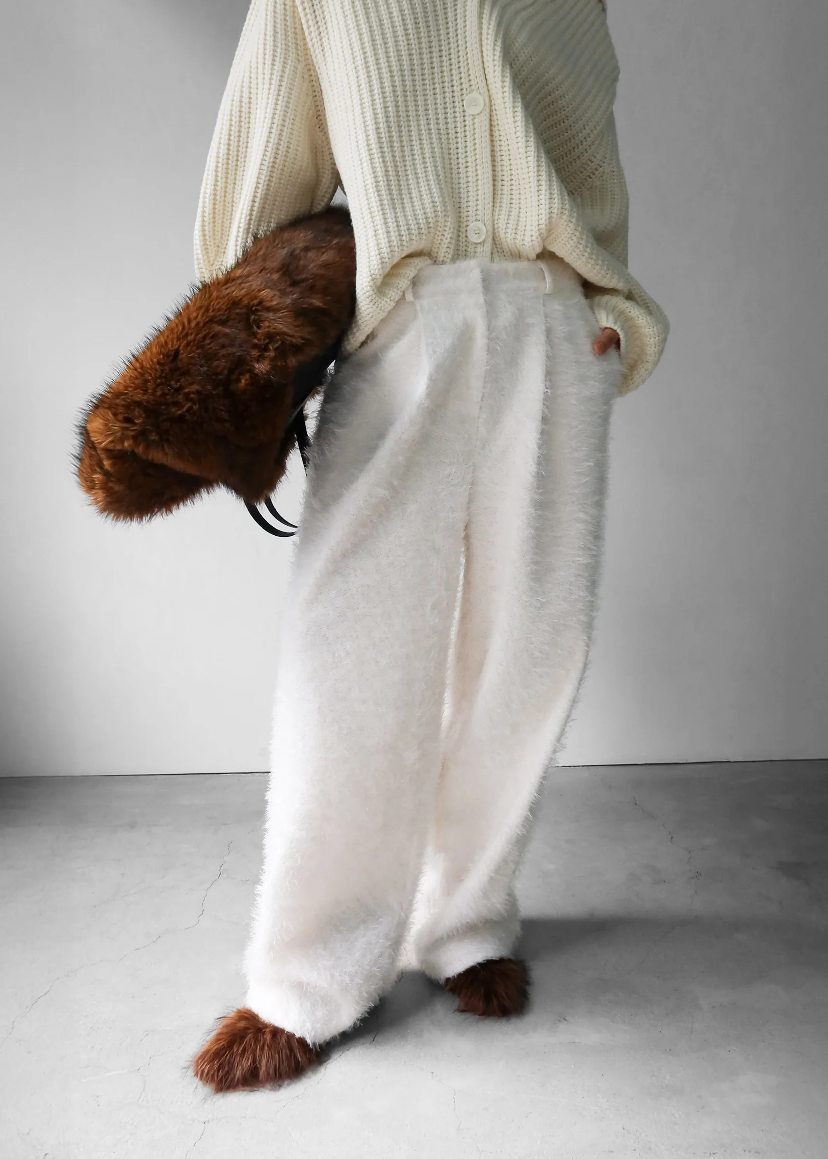 Melker Furry Pants - Off White - Image 2
