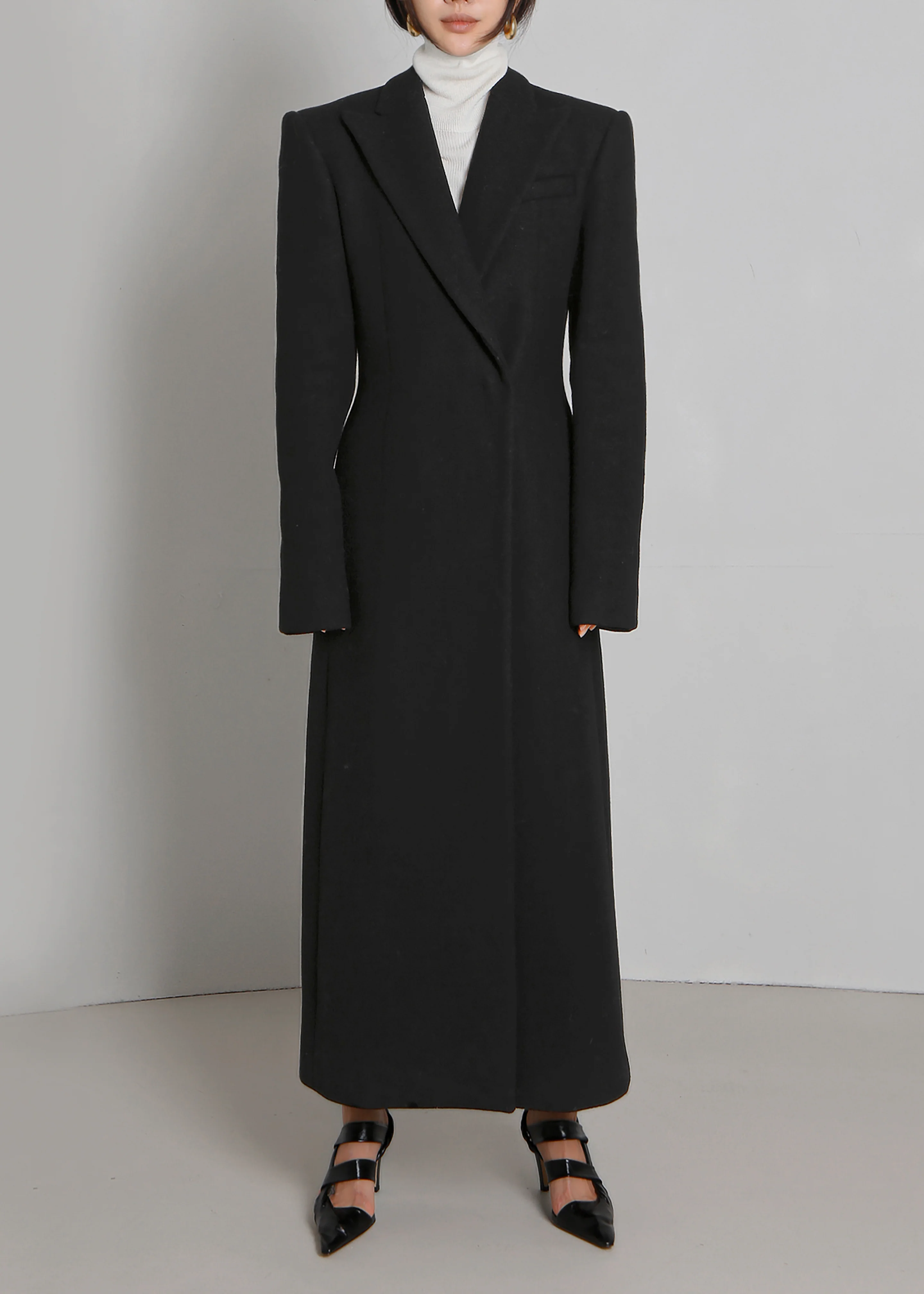 Melva Long Coat - Black - Image 11