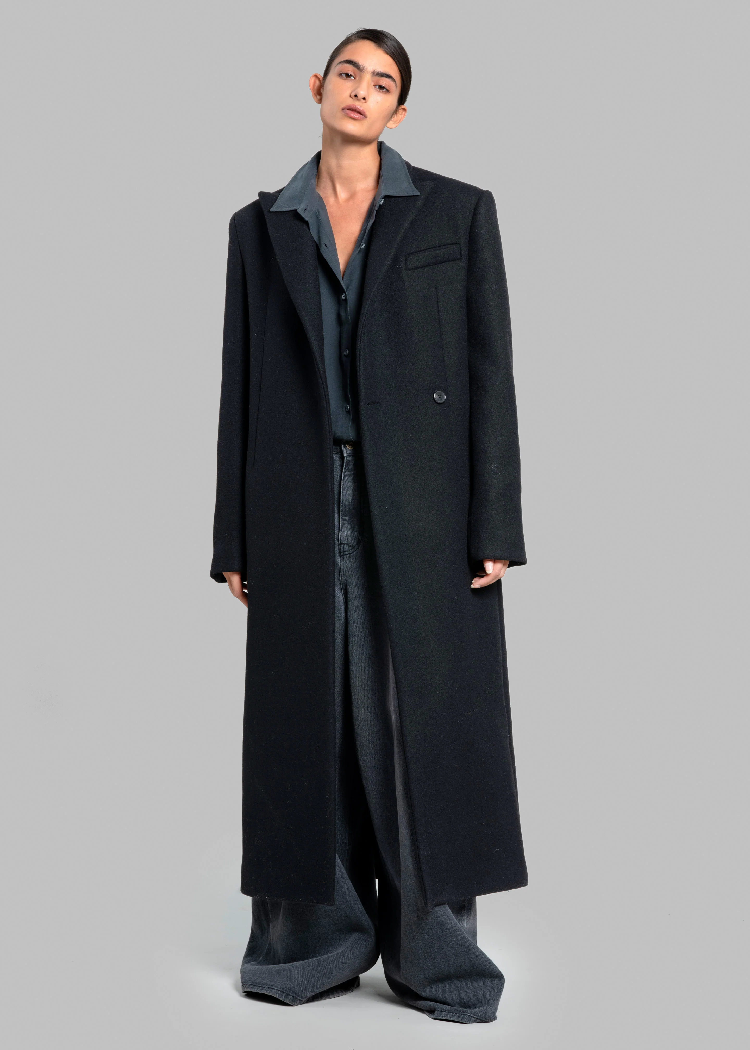 Melva Long Coat - Black - Image 13