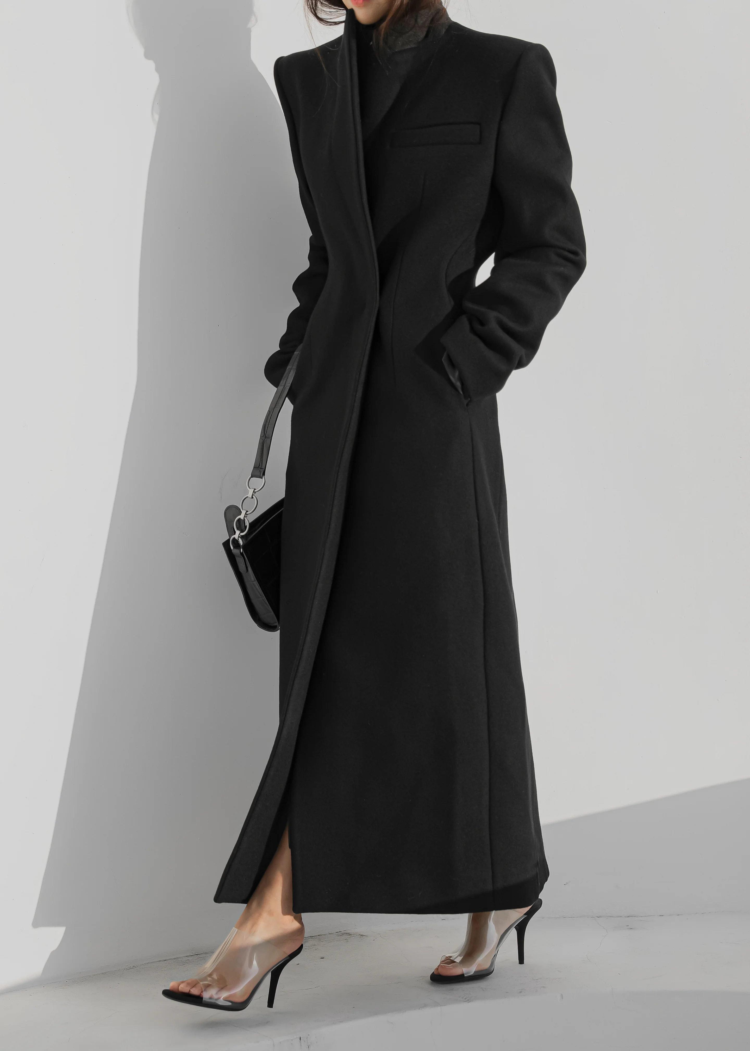 Melva Long Coat - Black - Image 6