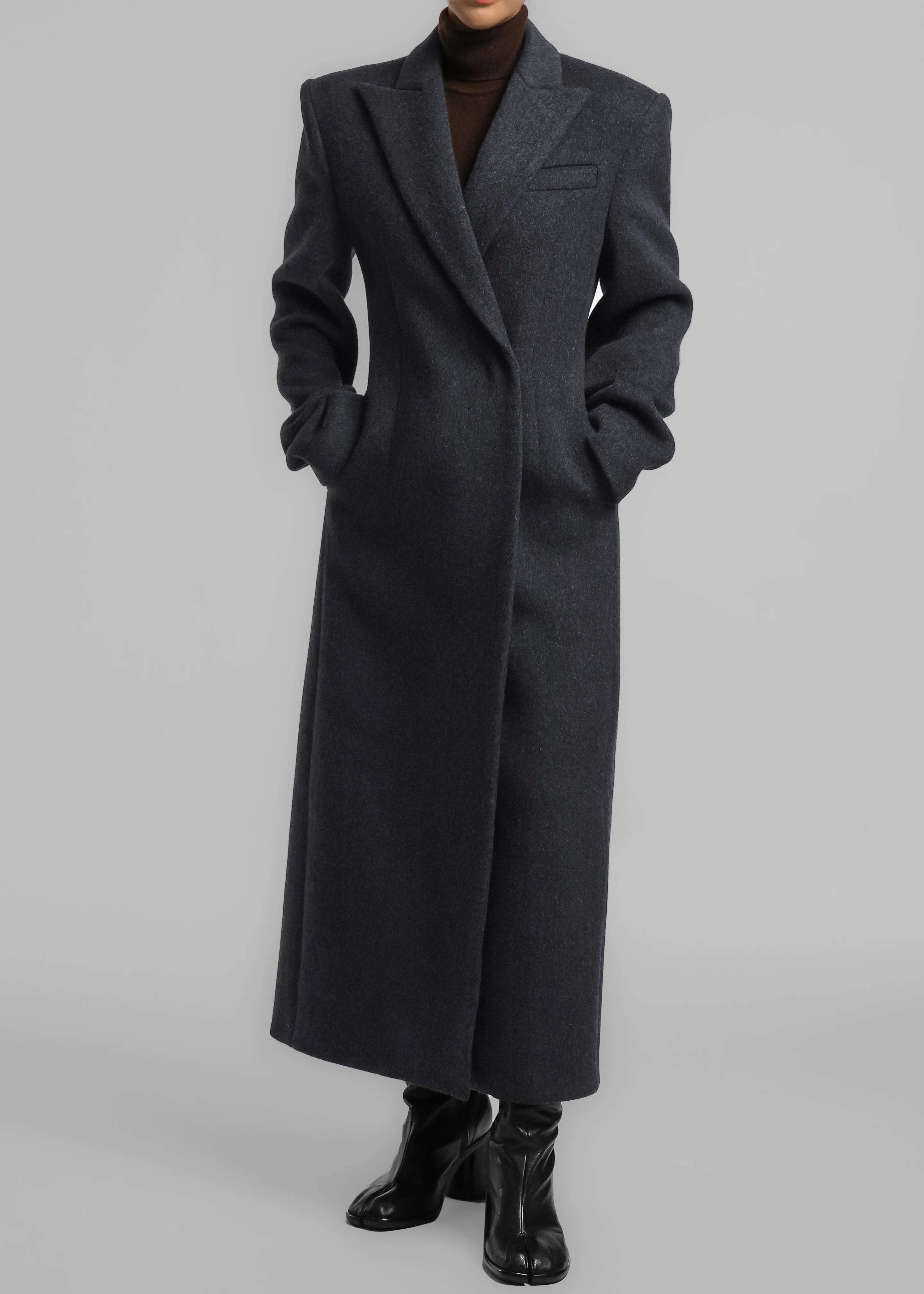 Melva Long Coat - Charcoal - Image 6