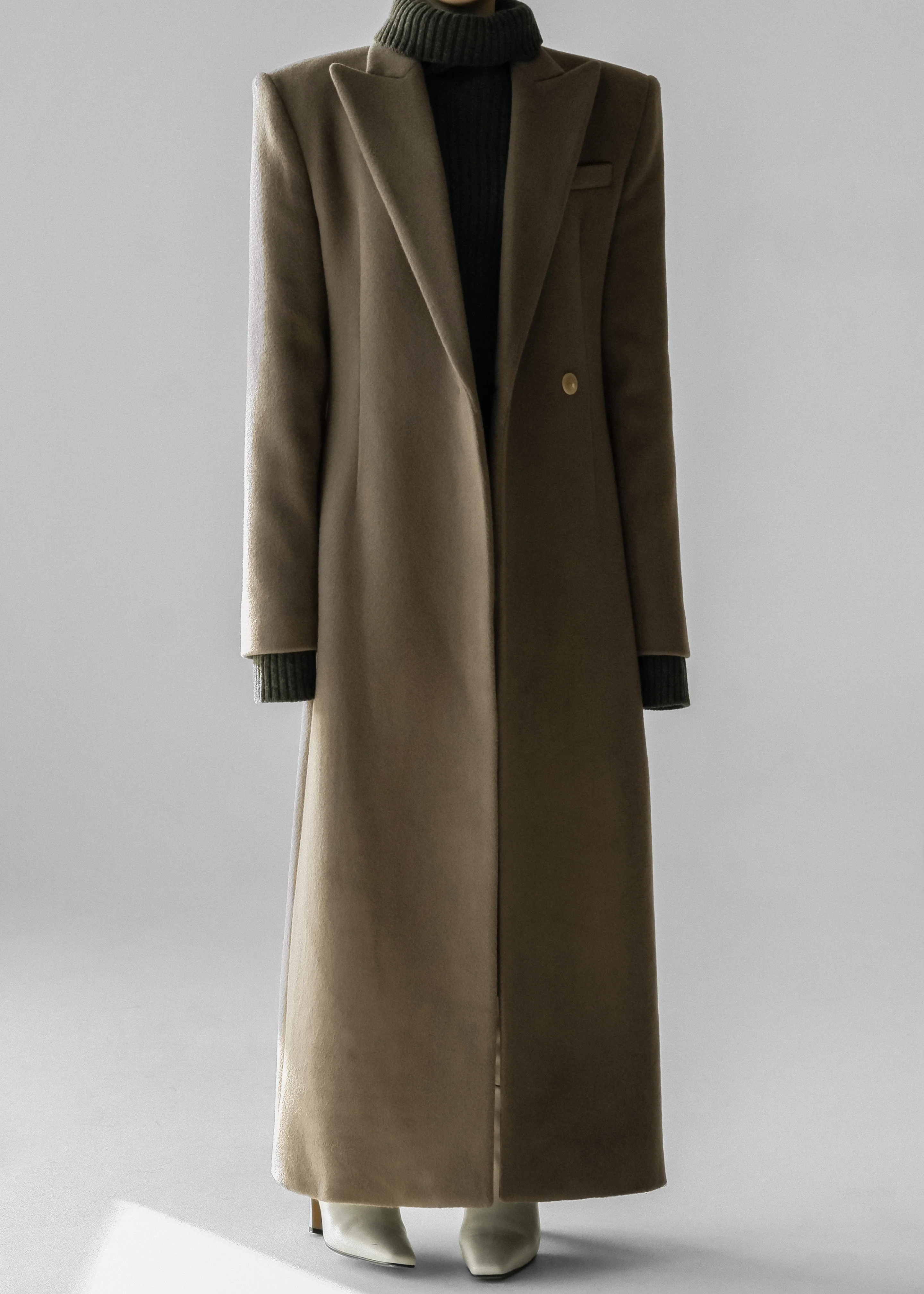 Melva Long Coat - Taupe - Image 10