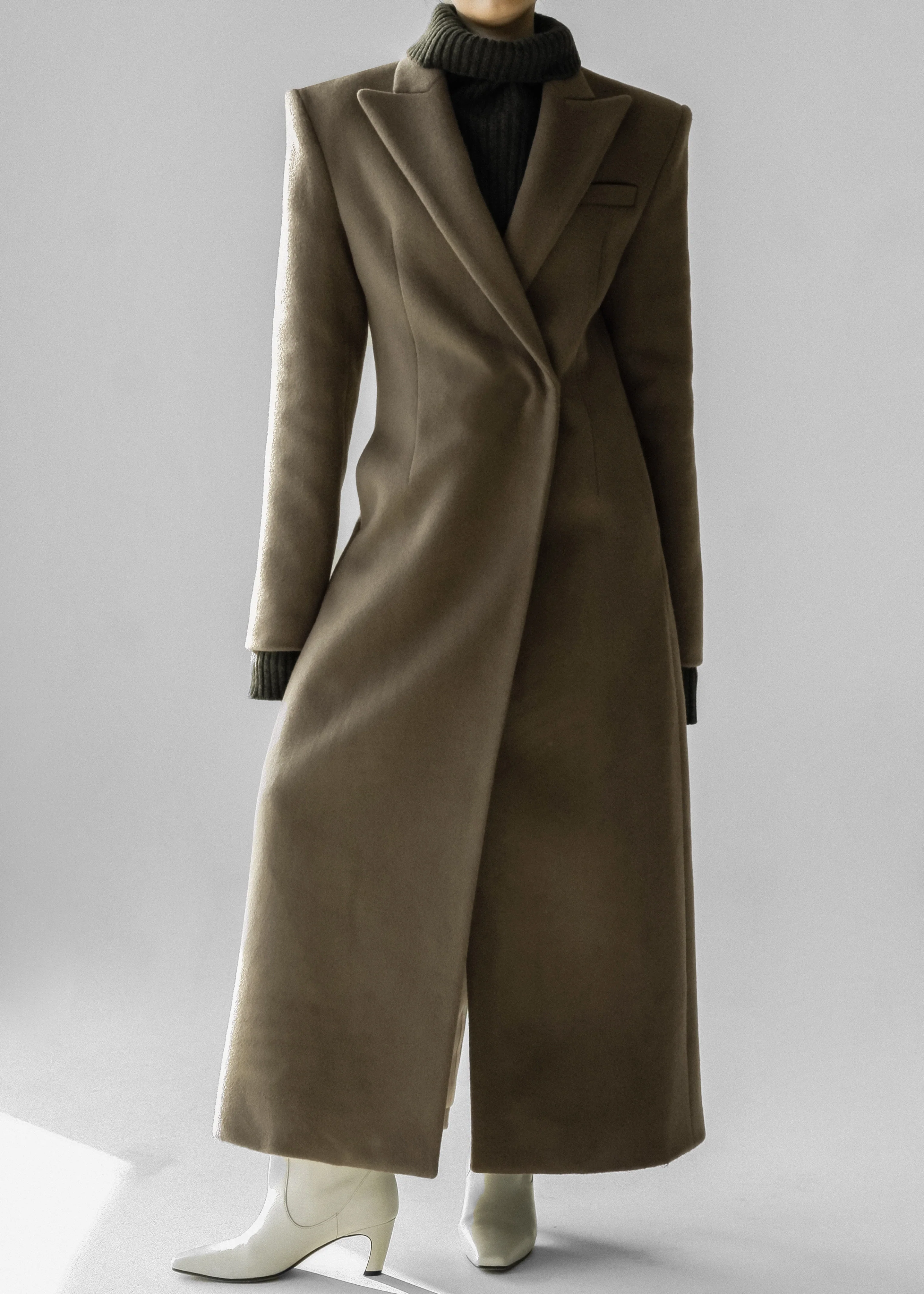 Melva Long Coat - Taupe - Image 8