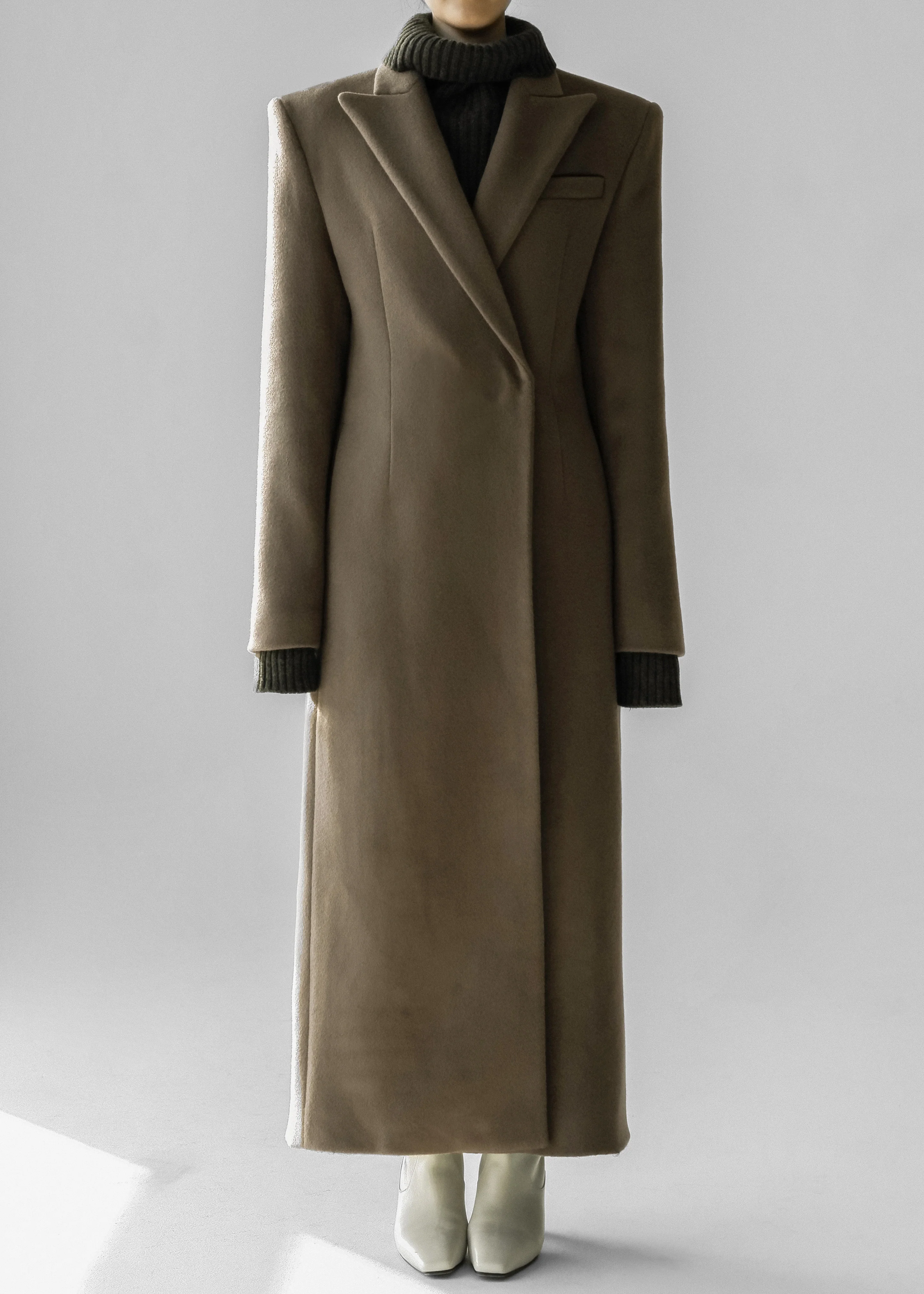 Melva Long Coat - Taupe - Image 9