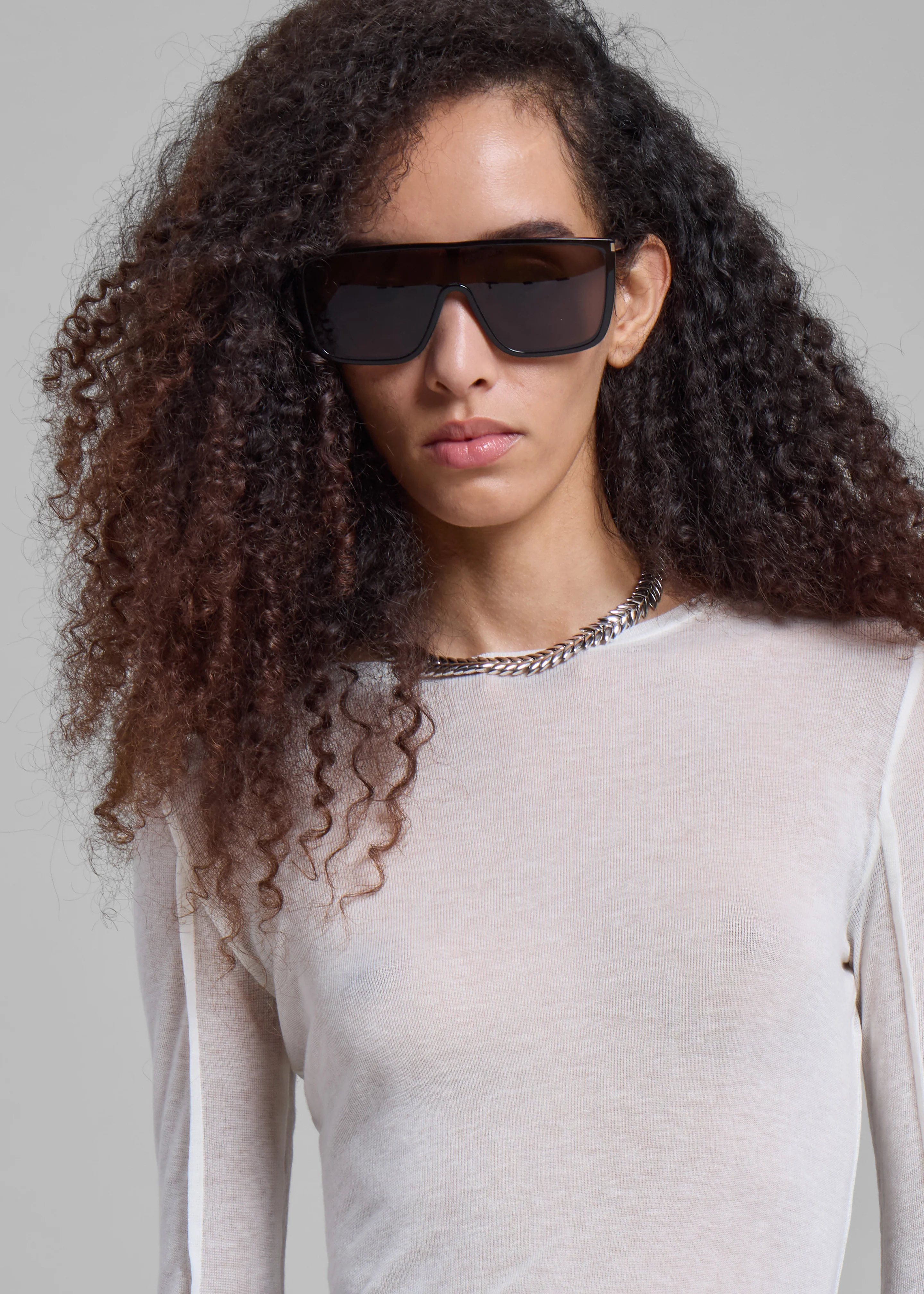 Mesa Sheer Long Sleeve Tee - White - Image 4