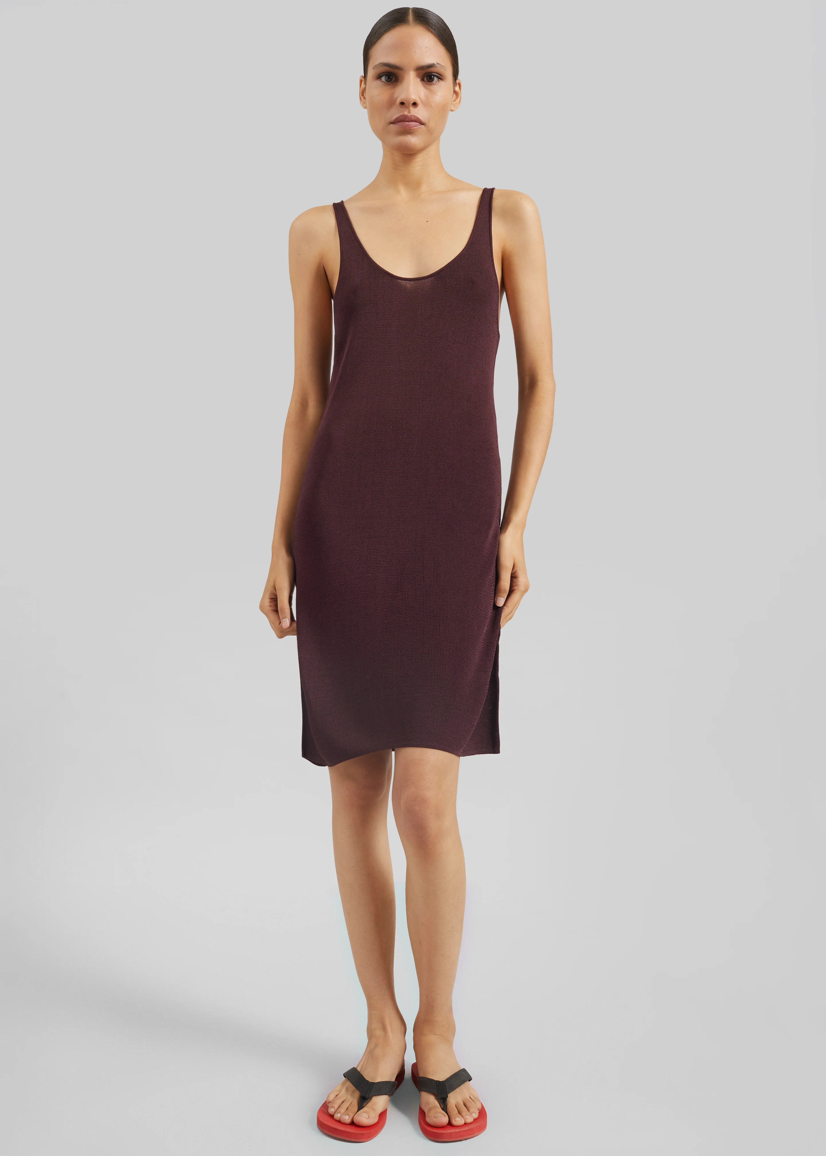 Miami Knit Mini Dress - Burgundy - Image 3