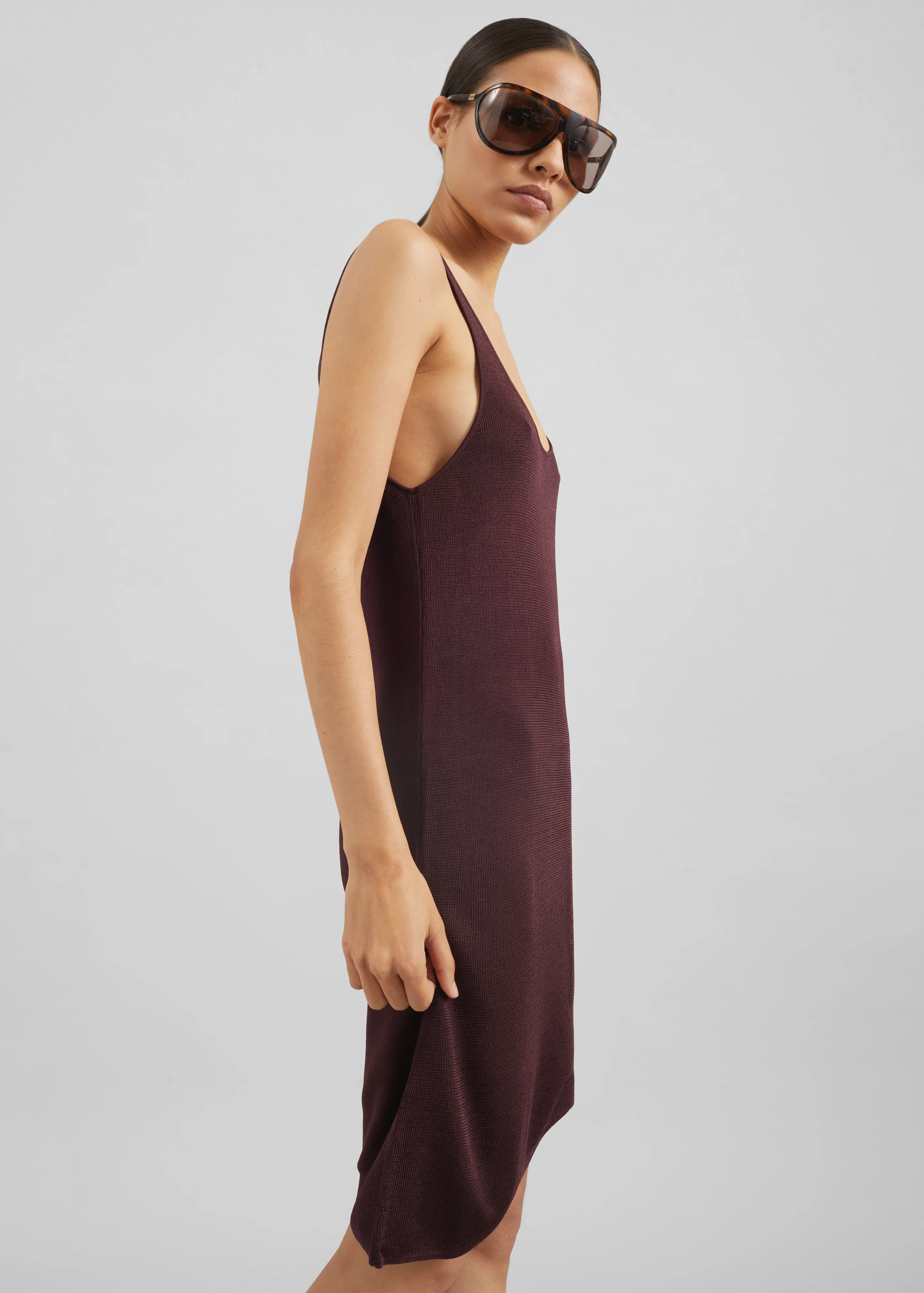 Miami Knit Mini Dress - Burgundy - Image 4