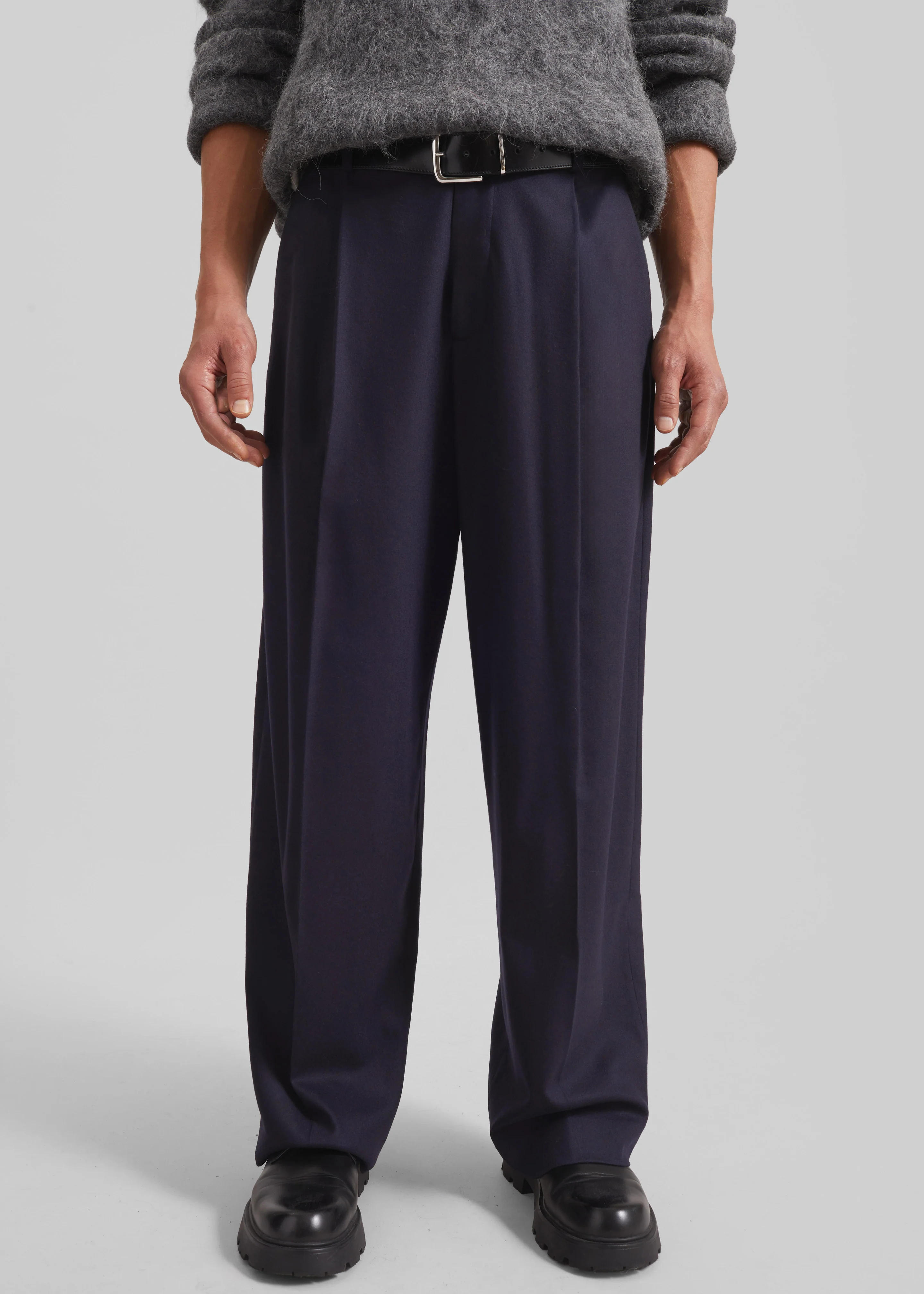 Milton Flannel Trousers - Navy - Image 4