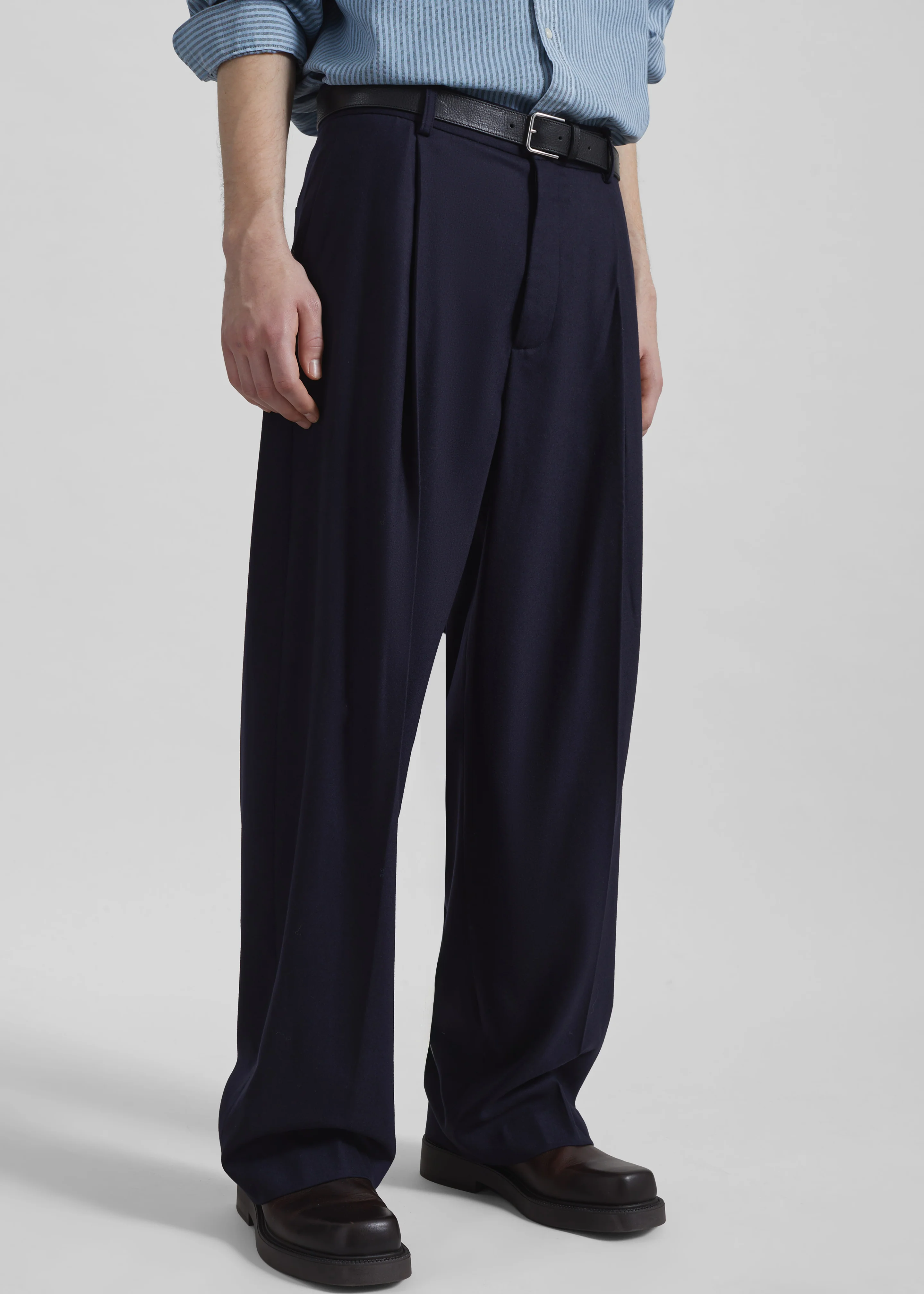 Milton Flannel Trousers - Navy - Image 9