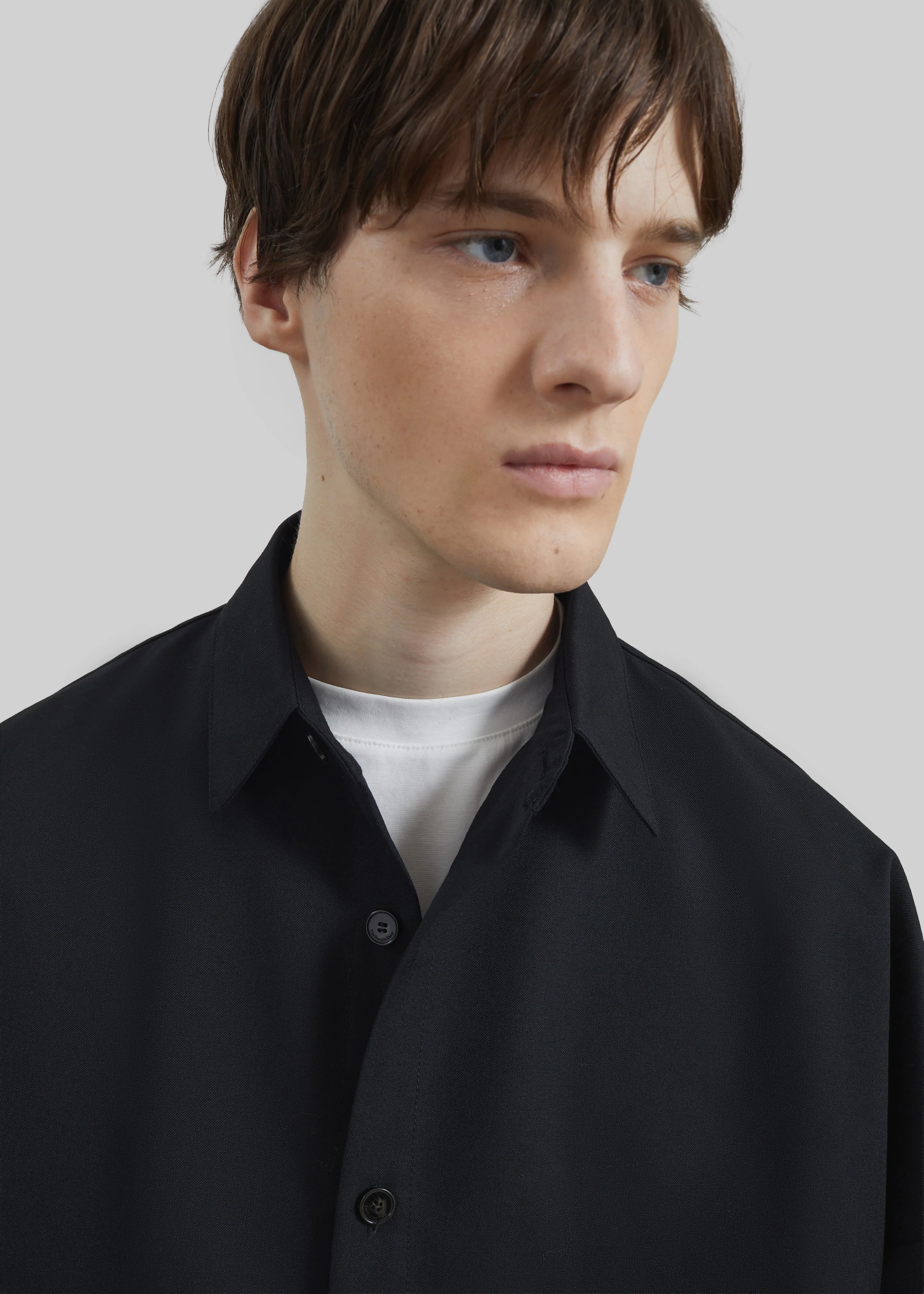 Milton Wool-Blend Shirt - Black - Image 4