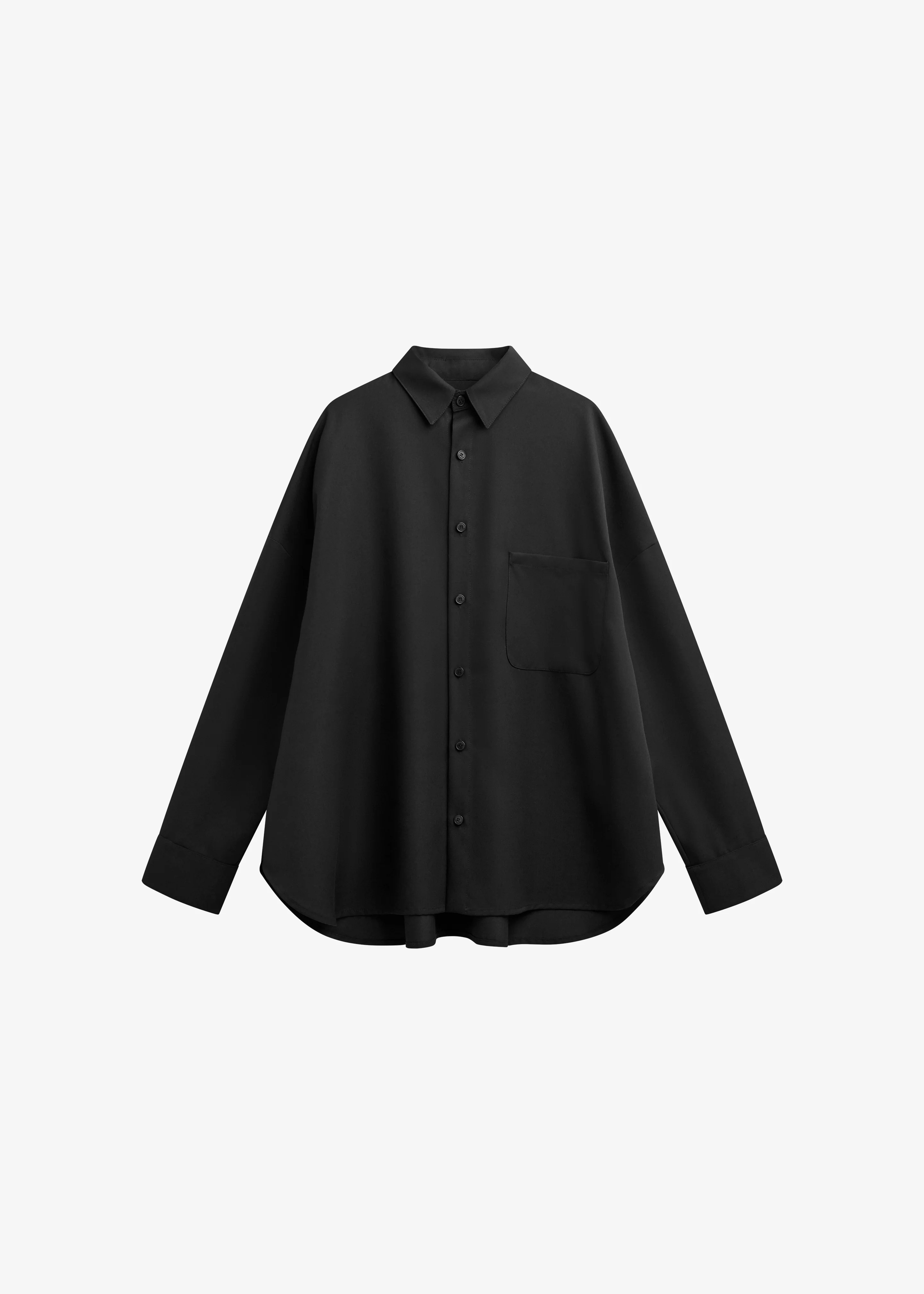 Milton Wool-Blend Shirt - Black - Image 8
