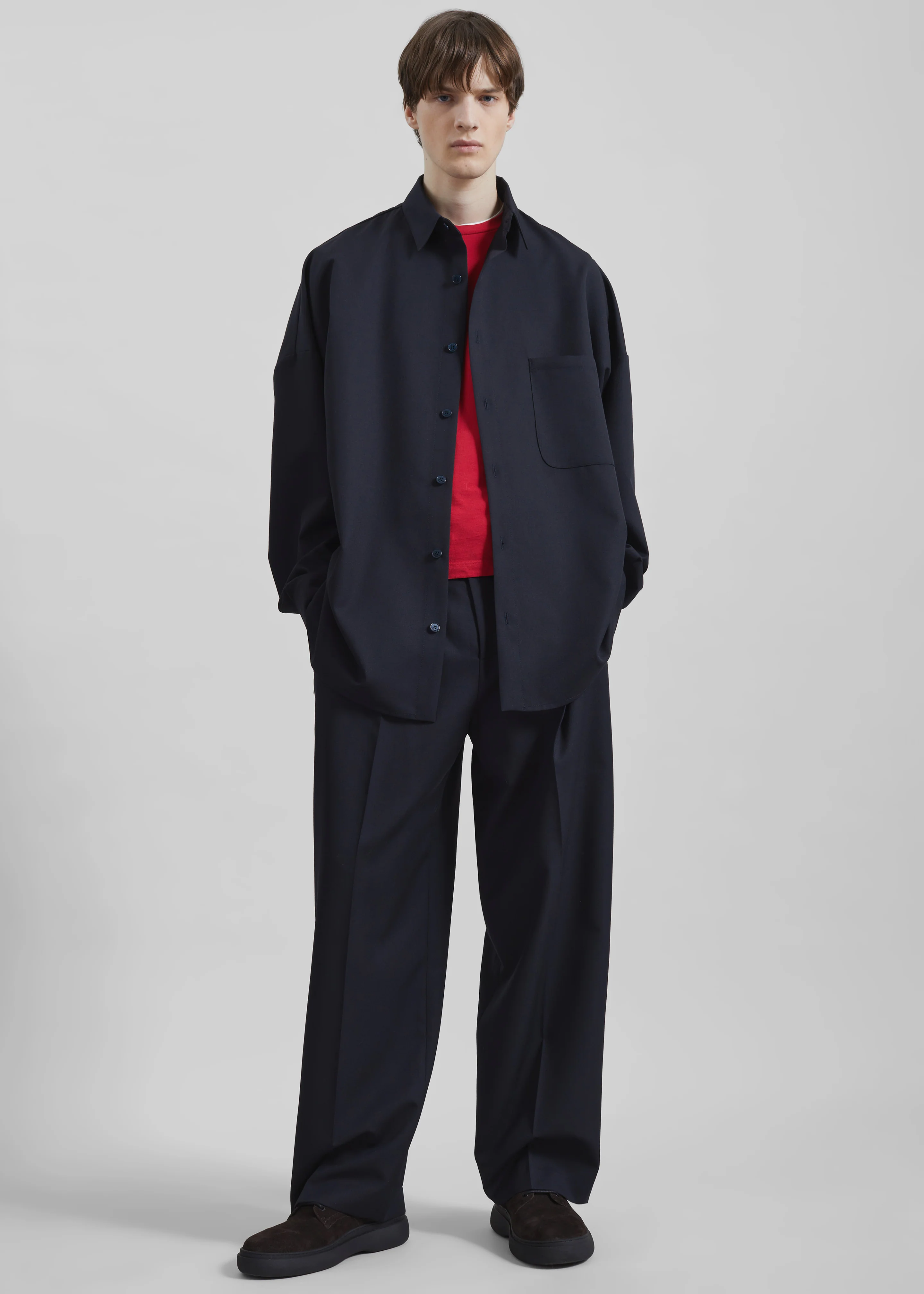 Milton Wool-Blend Shirt - Dark Navy - Image 4