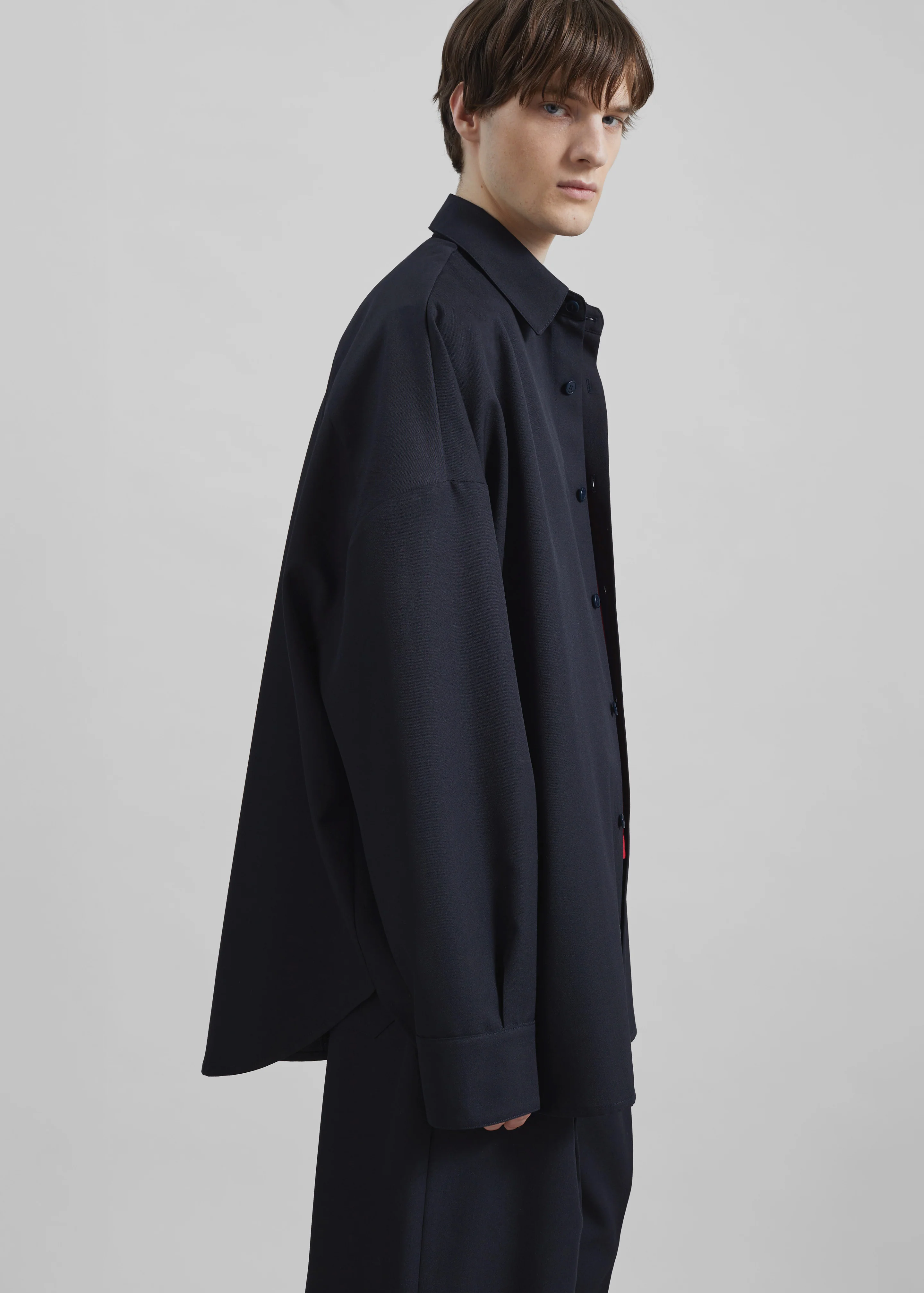 Milton Wool-Blend Shirt - Dark Navy - Image 5
