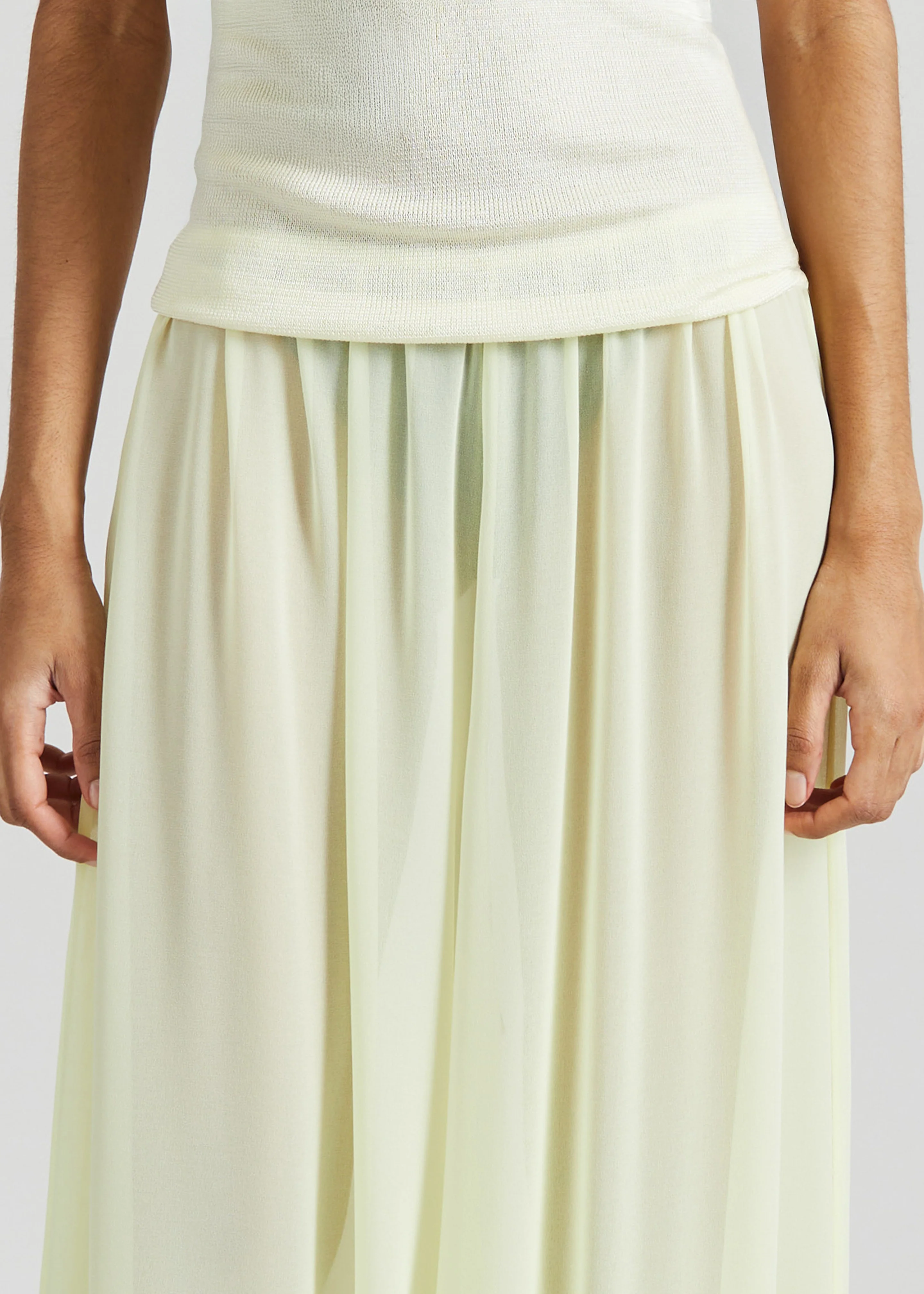 Mio Sheer Balloon Pants - Pale Yellow - Image 6