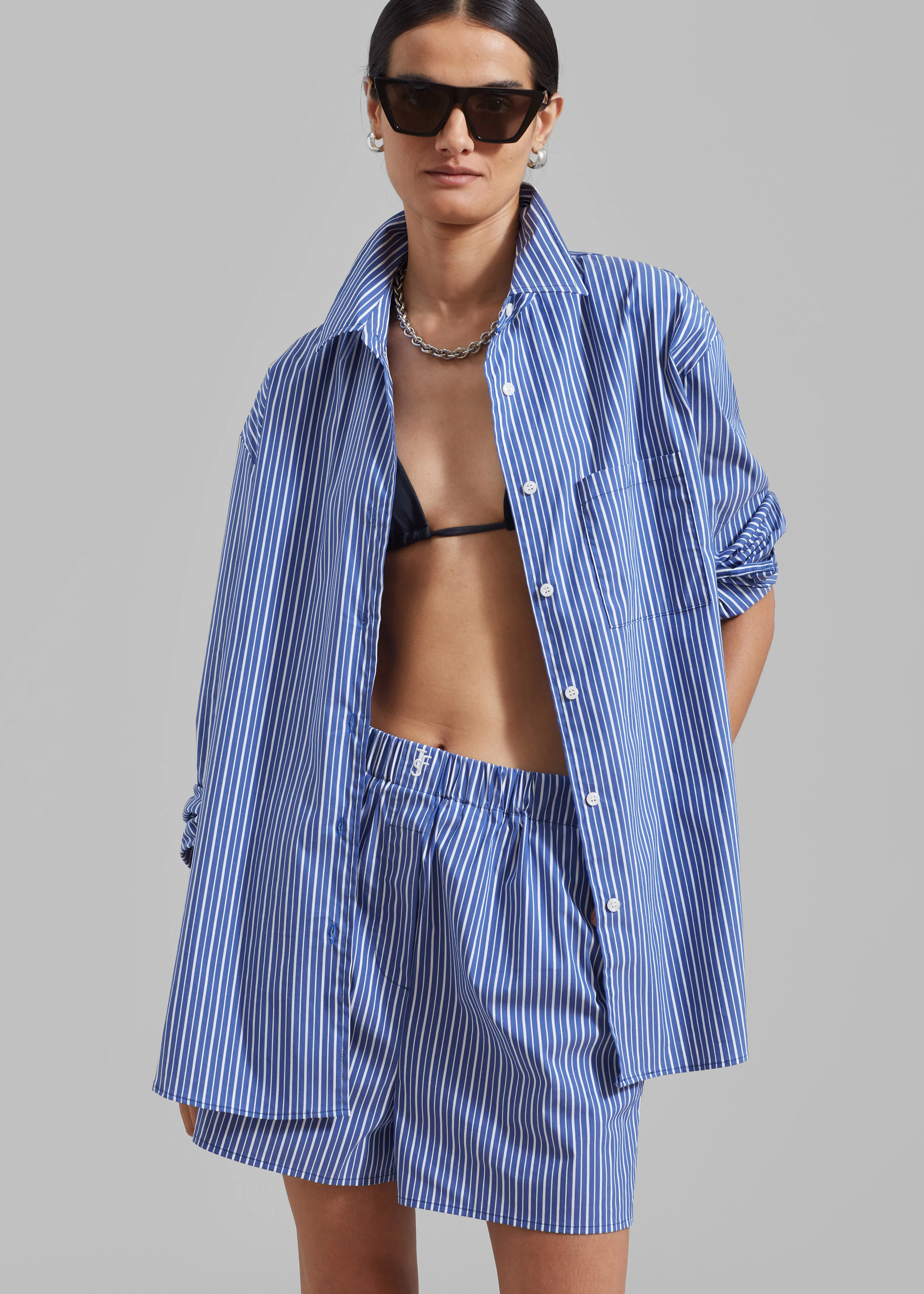Mirca Boxer Shorts - Blue Multi Stripe