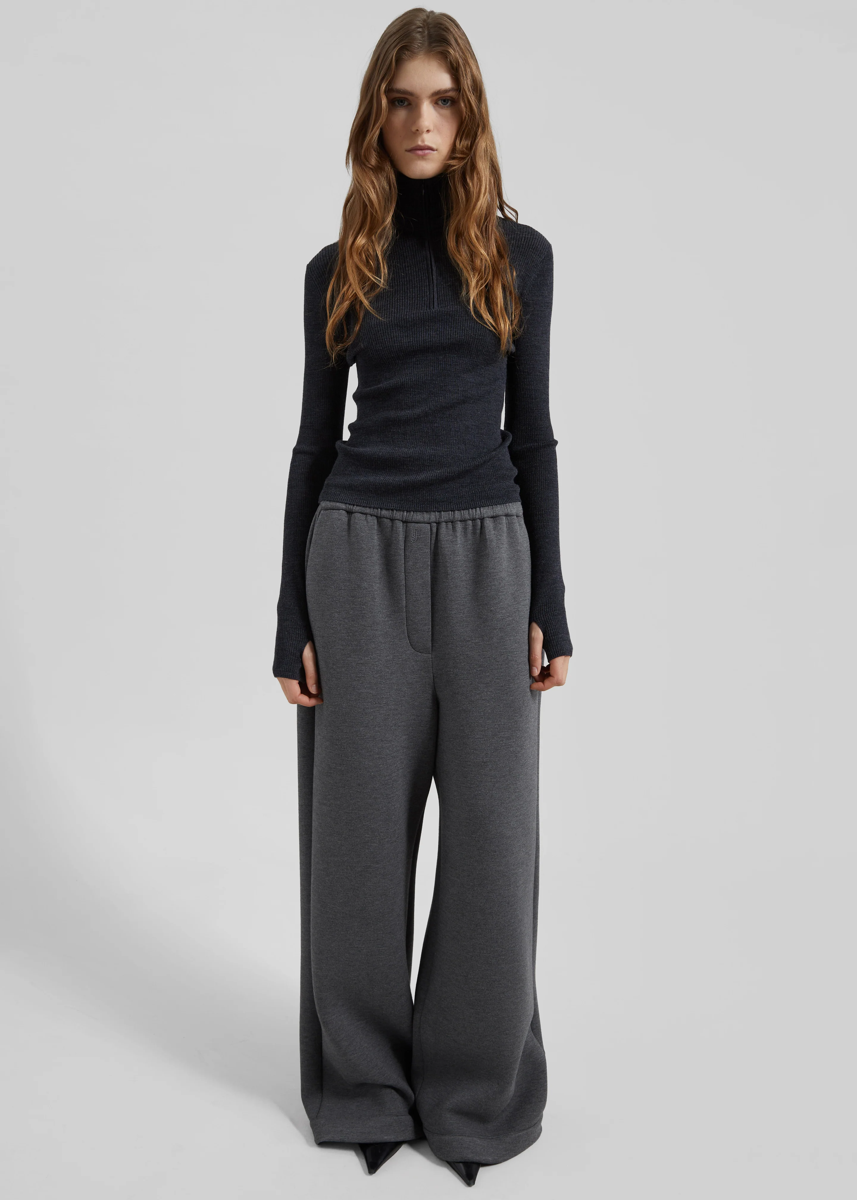 Mirca Neoprene Elastic Pants - Dark Grey - Image 4
