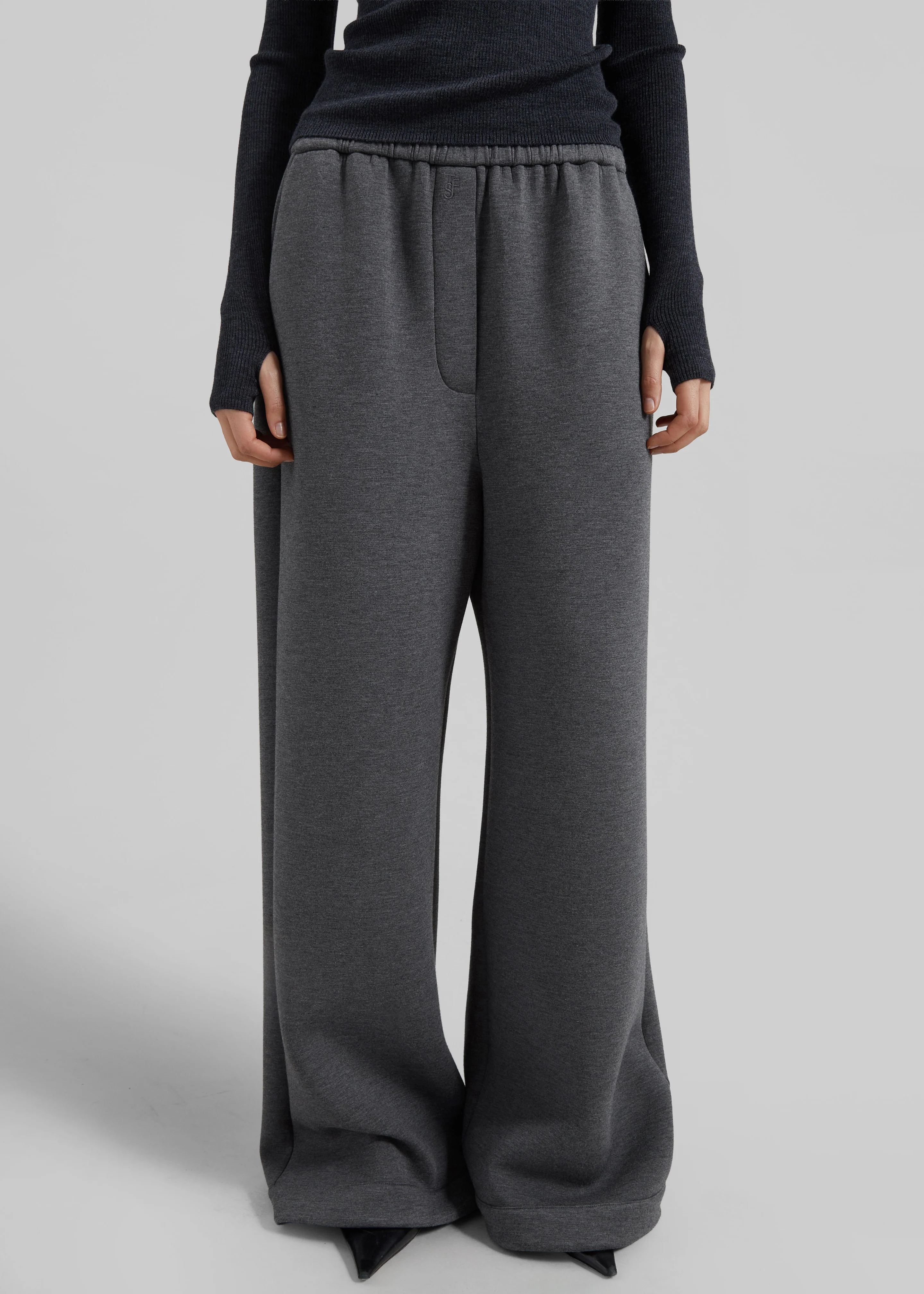 Mirca Neoprene Elastic Pants - Dark Grey - Image 5