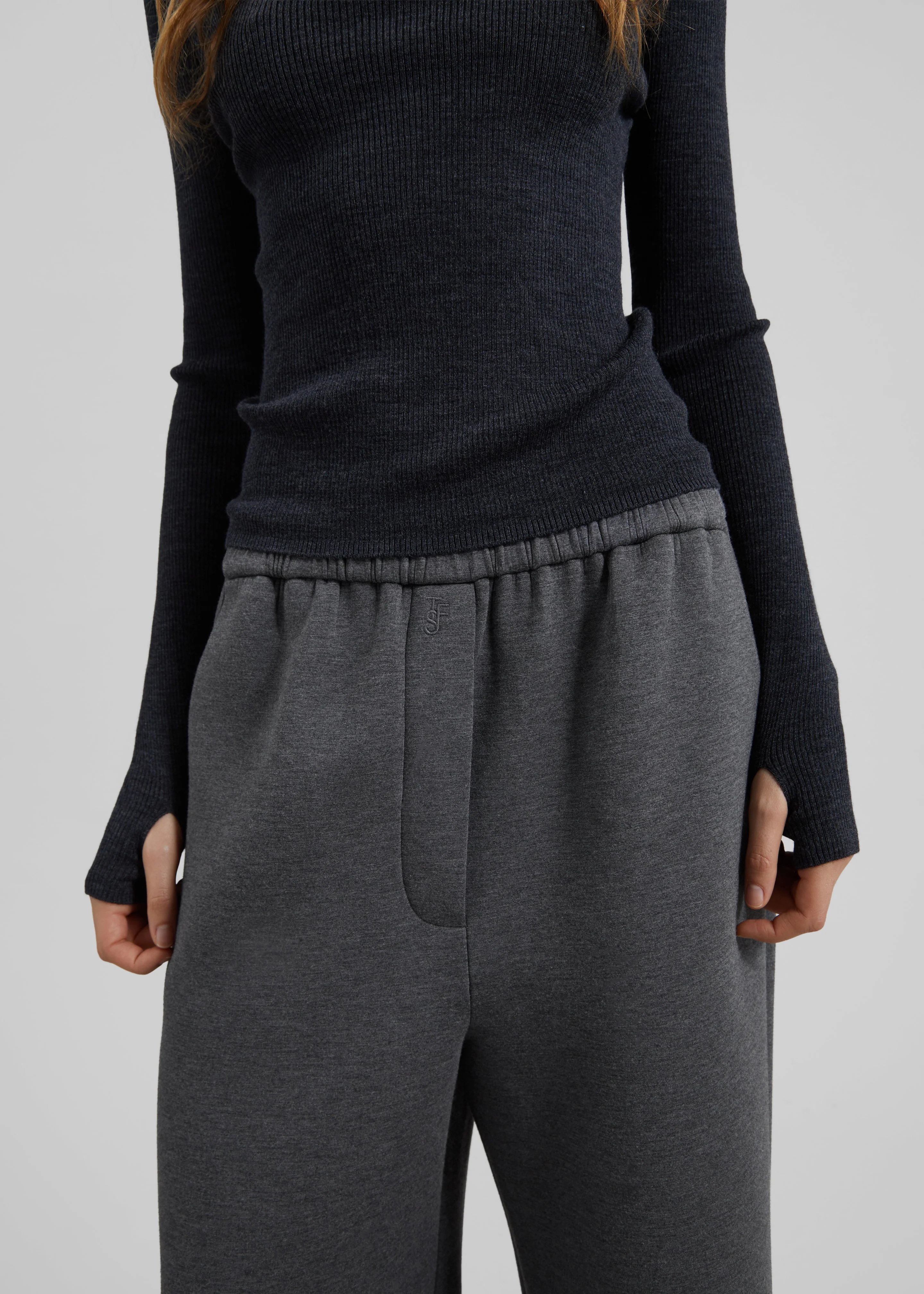 Mirca Neoprene Elastic Pants - Dark Grey - Image 6