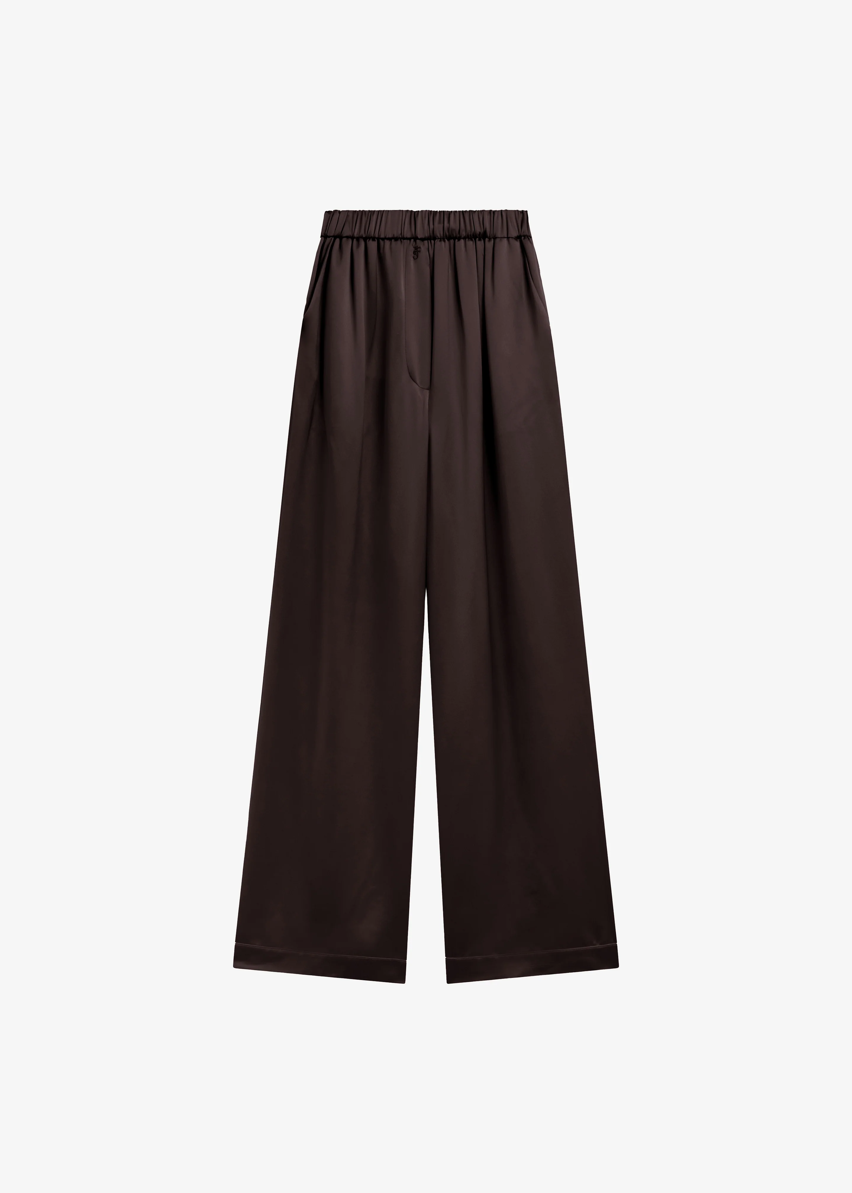 Mirca Satin Elastic Pants - Brown - Image 7