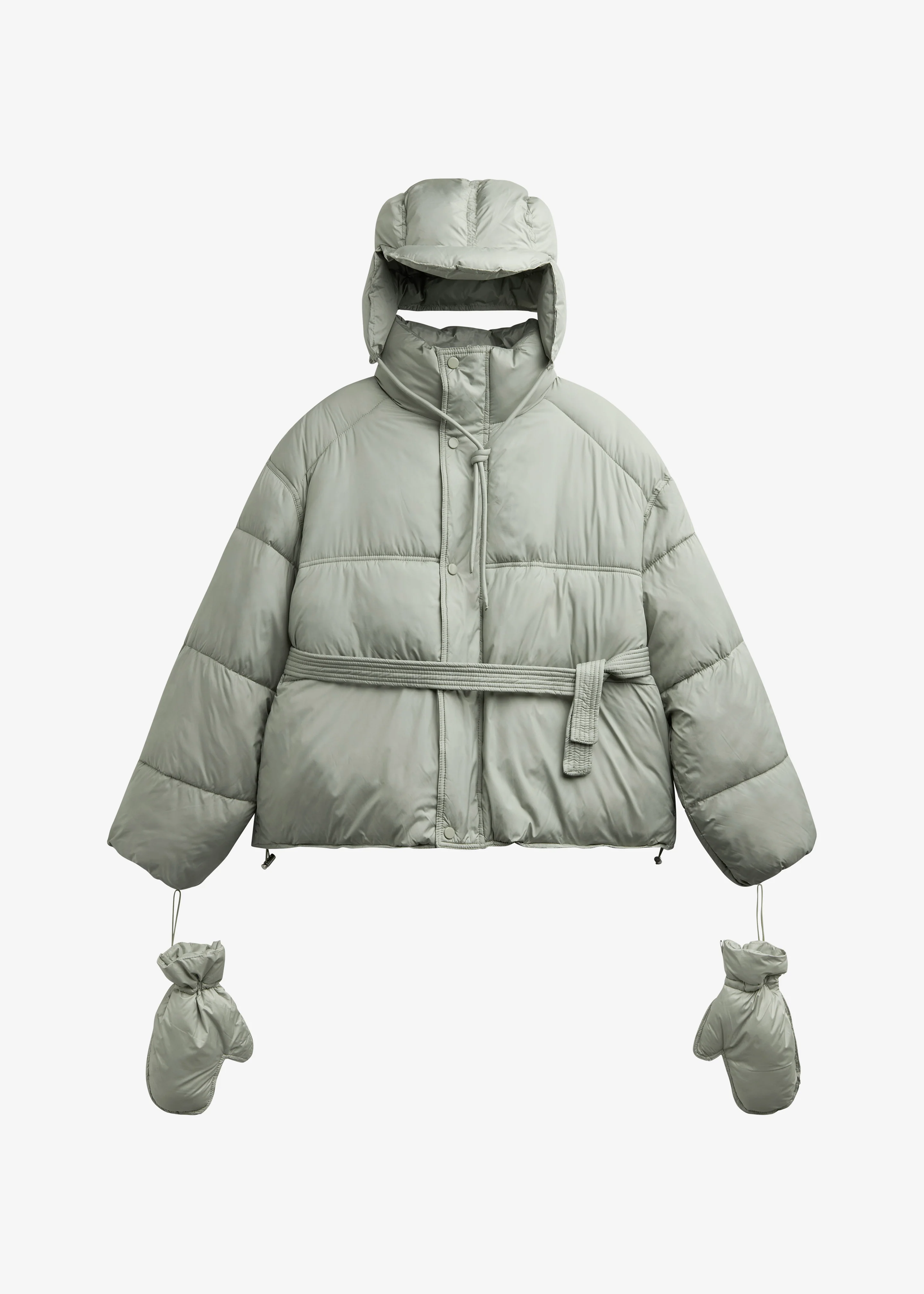 Moena Puffer Jacket & Accessories Set - Sage - Image 11