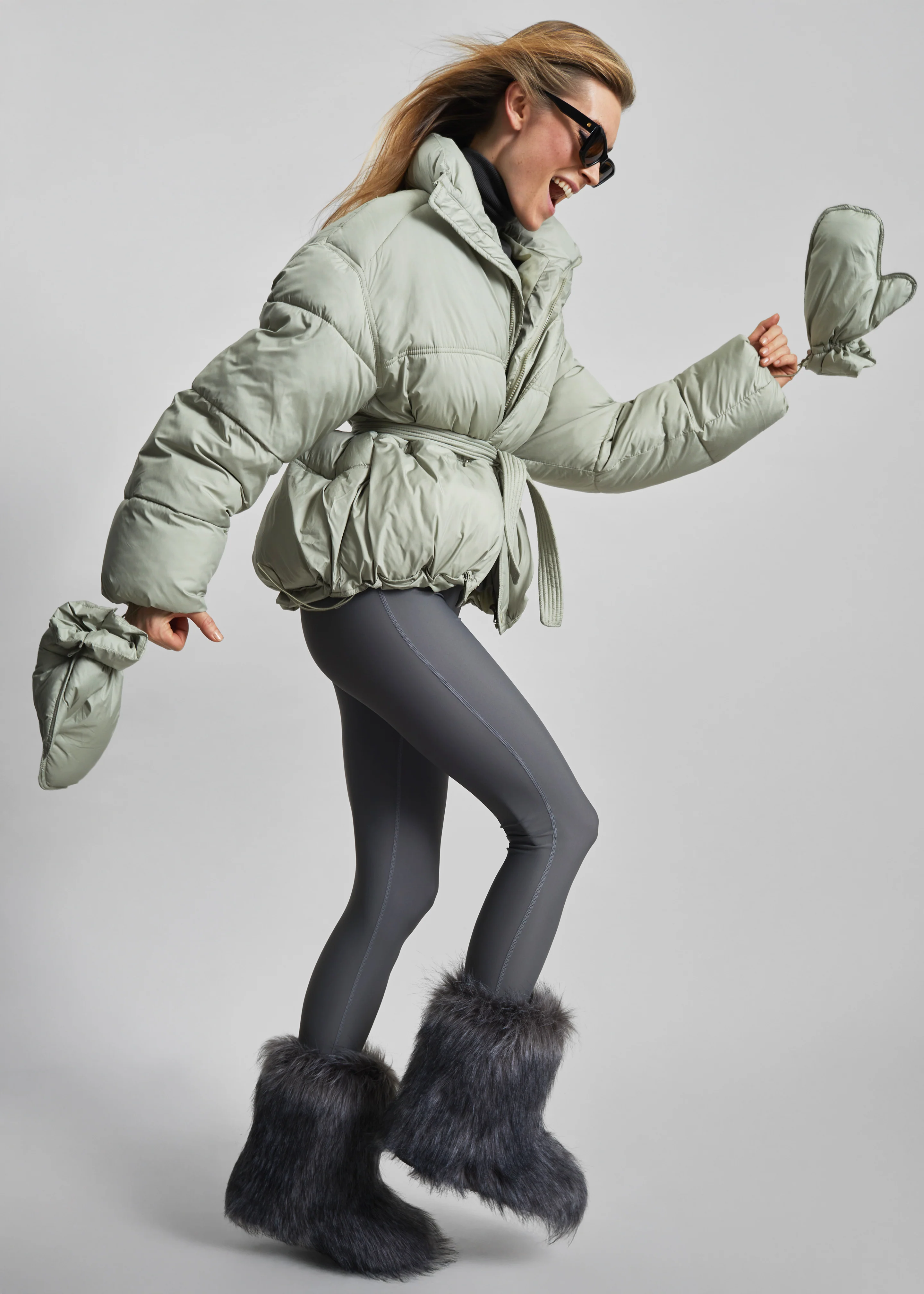 Moena Puffer Jacket & Accessories Set - Sage - Image 9