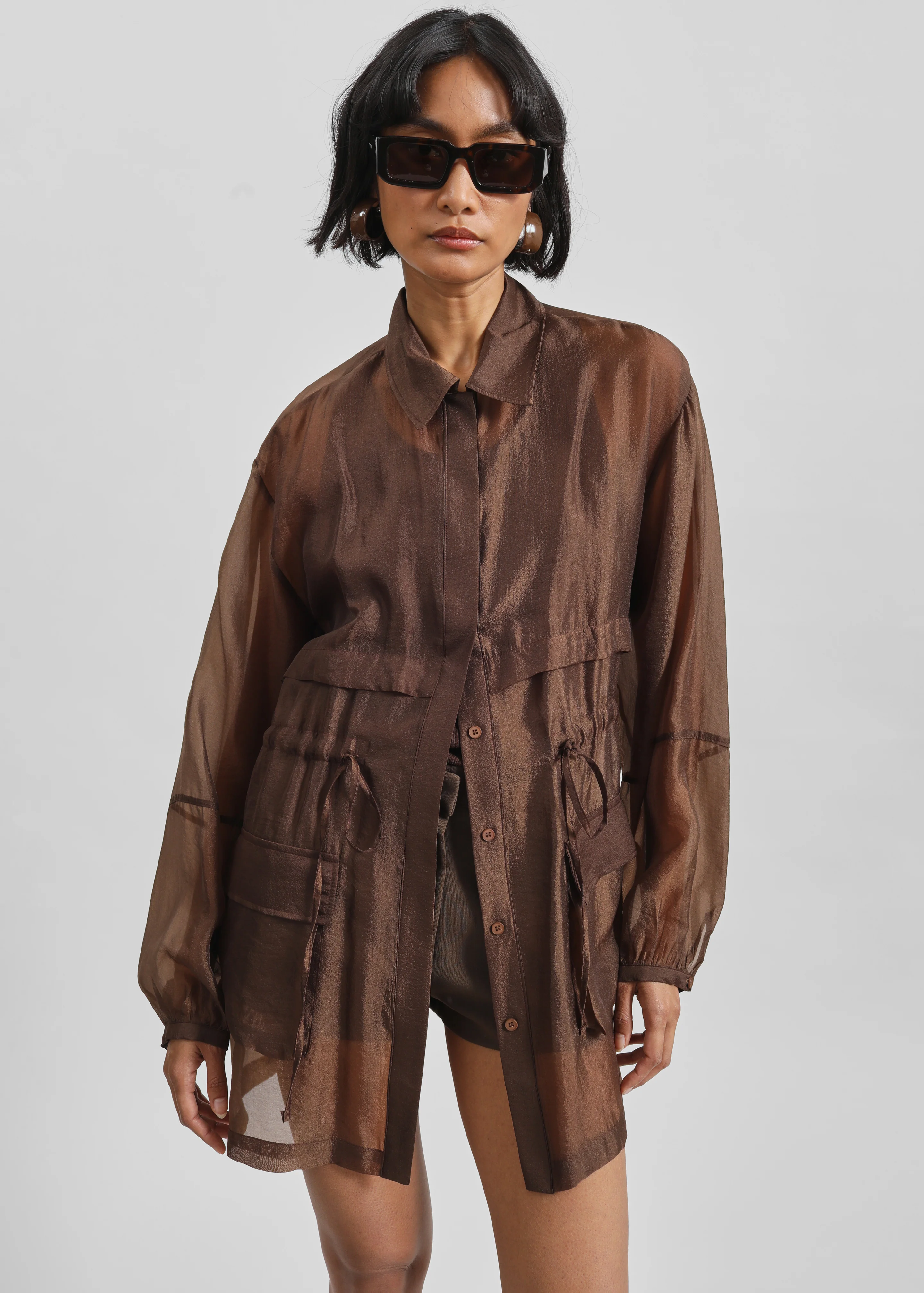 Montaro Sheer Light Jacket - Brown - Image 7