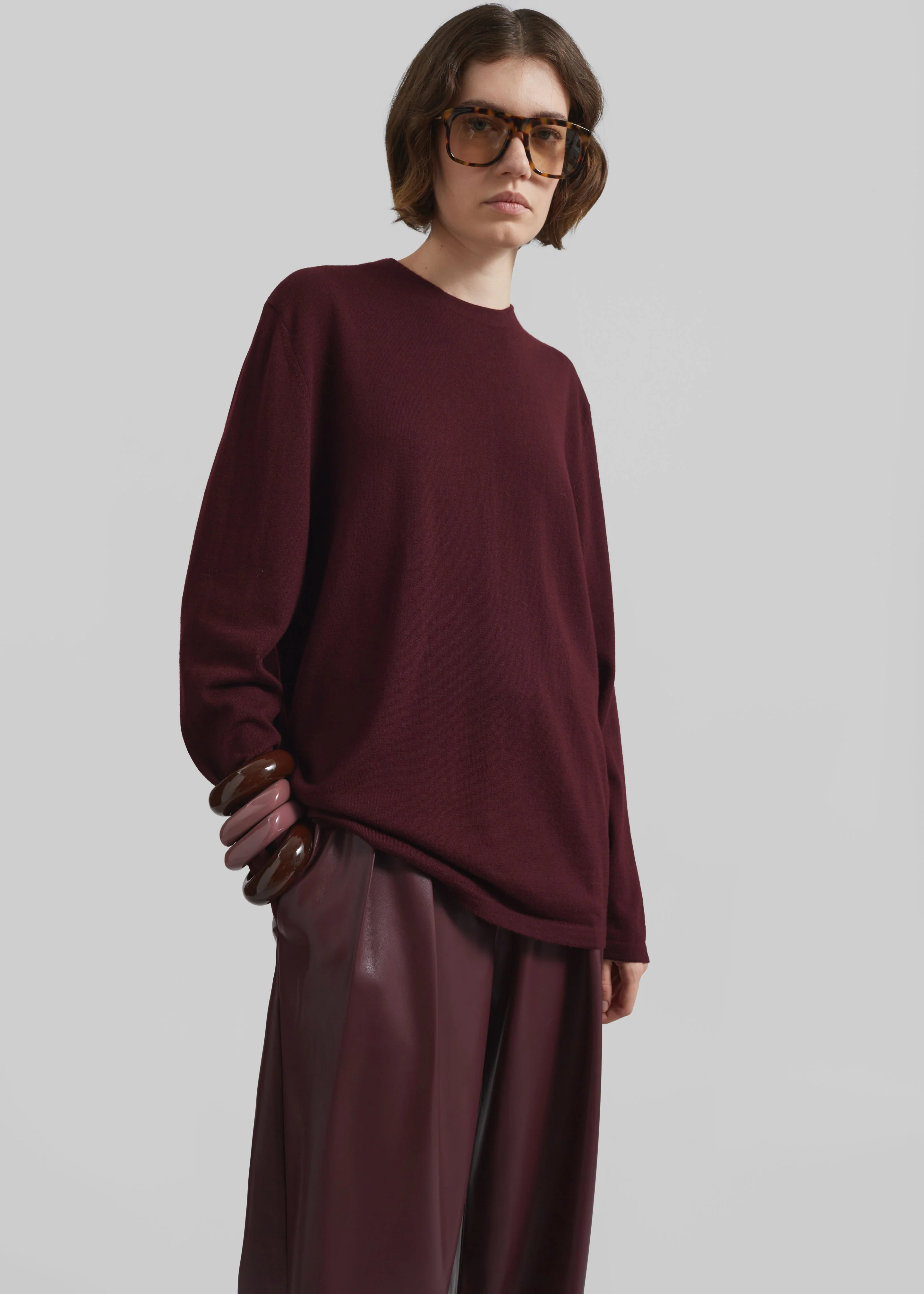 Morang Merino Wool Sweater - Burgundy - Image 4