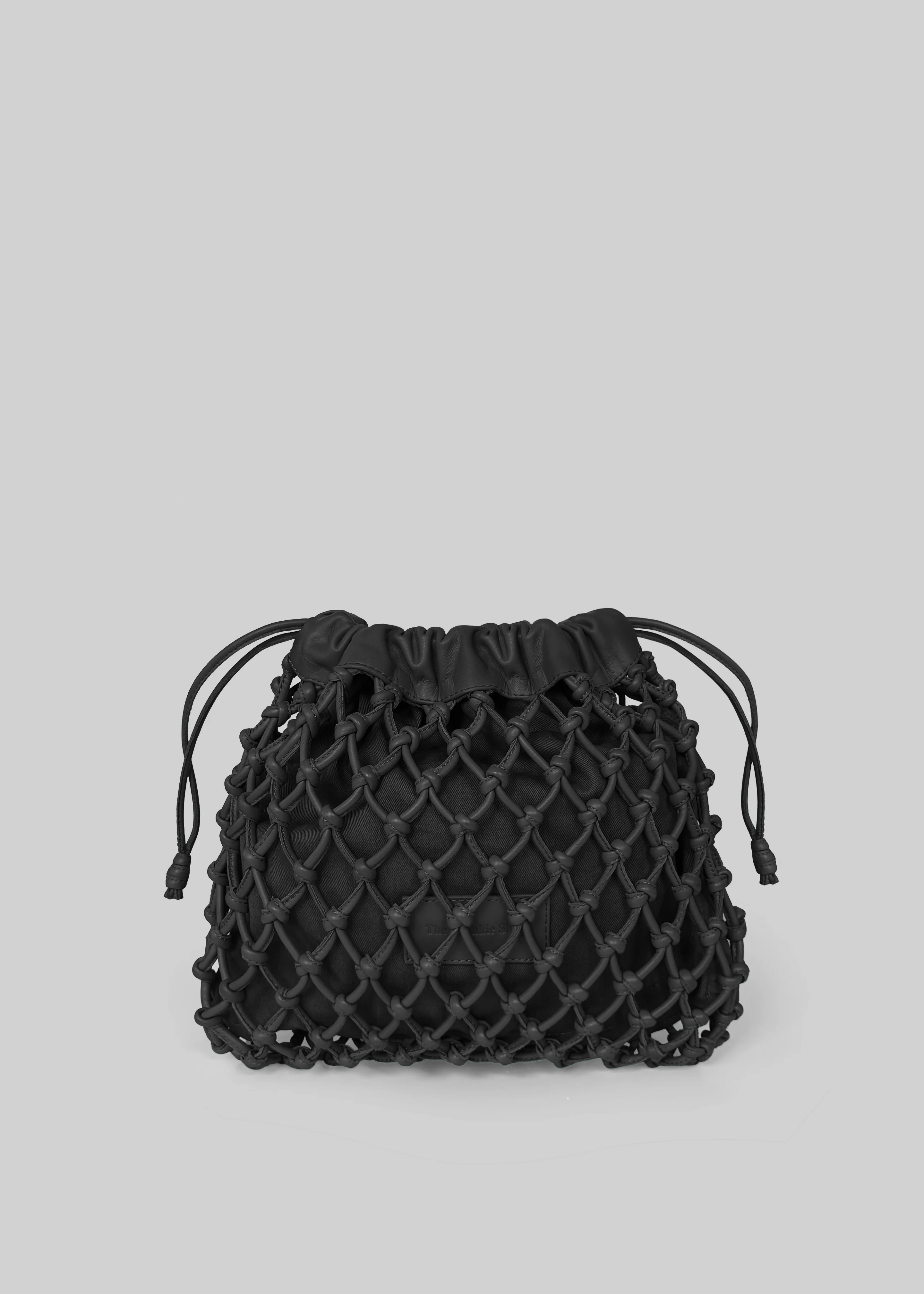 Morgan Leather Macrame Small Pouch - Black - Image 2