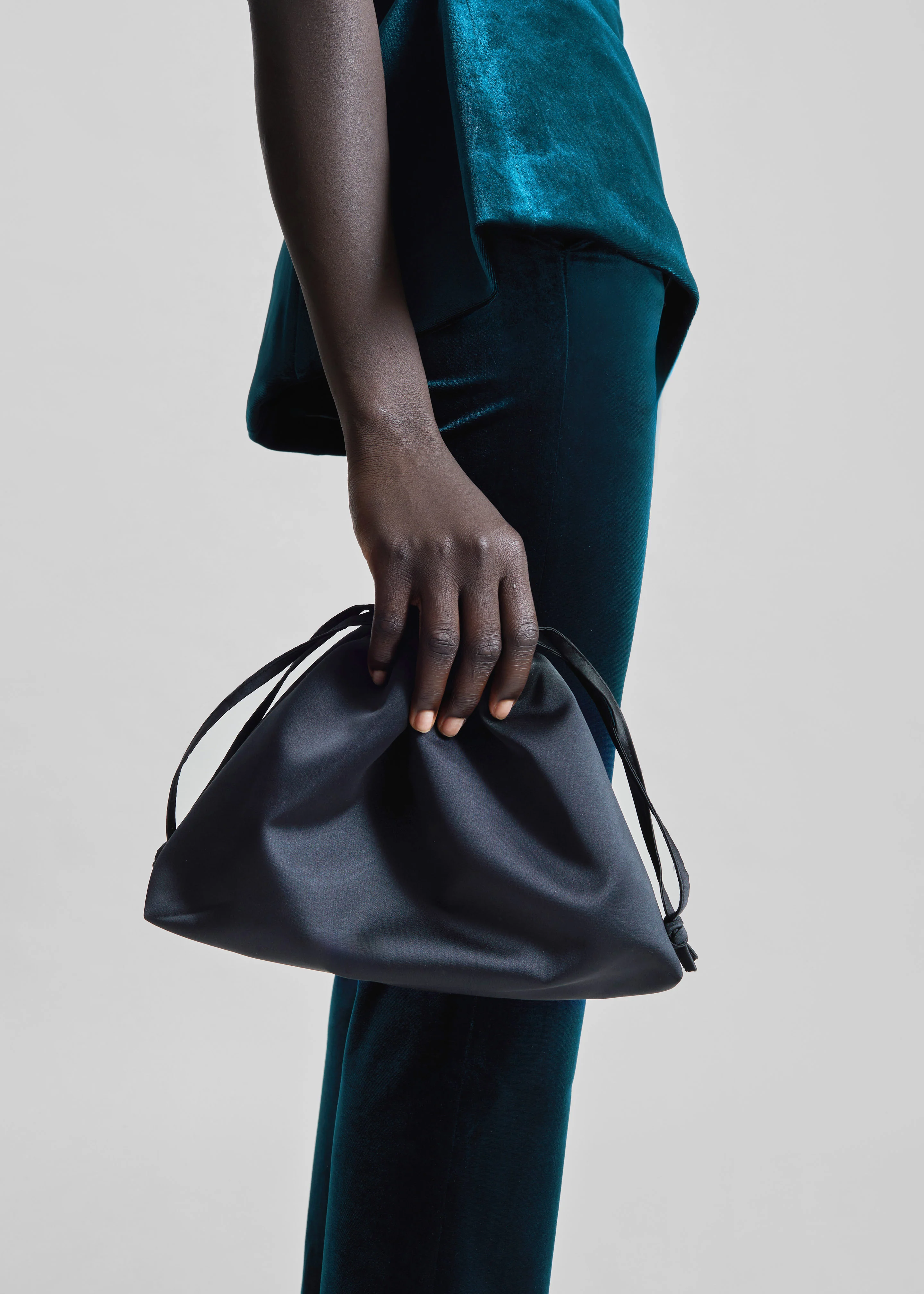 Morgan Satin Small Pouch - Black - Image 7