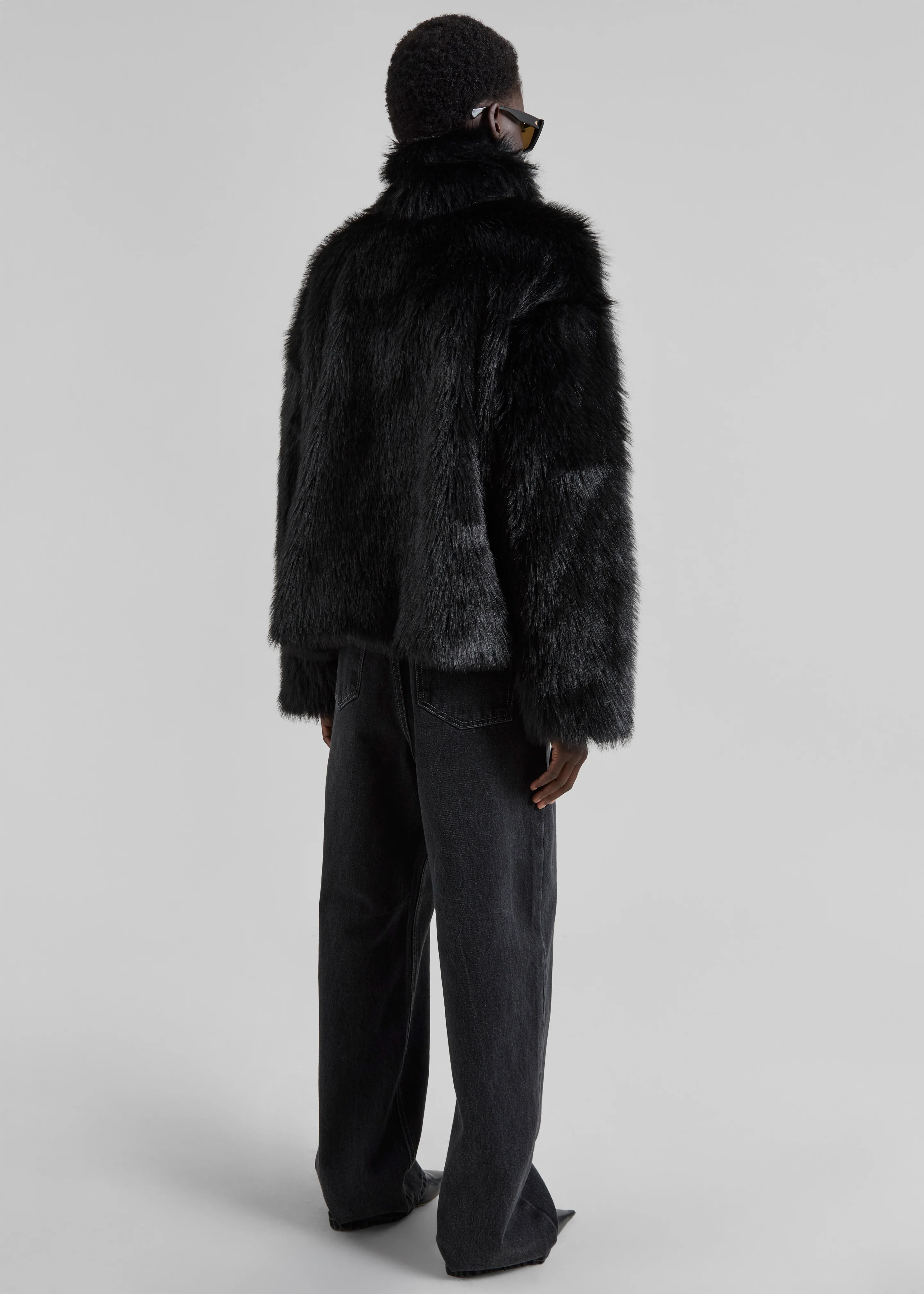 Moritz Faux Fur Buckle Jacket - Black - Image 8