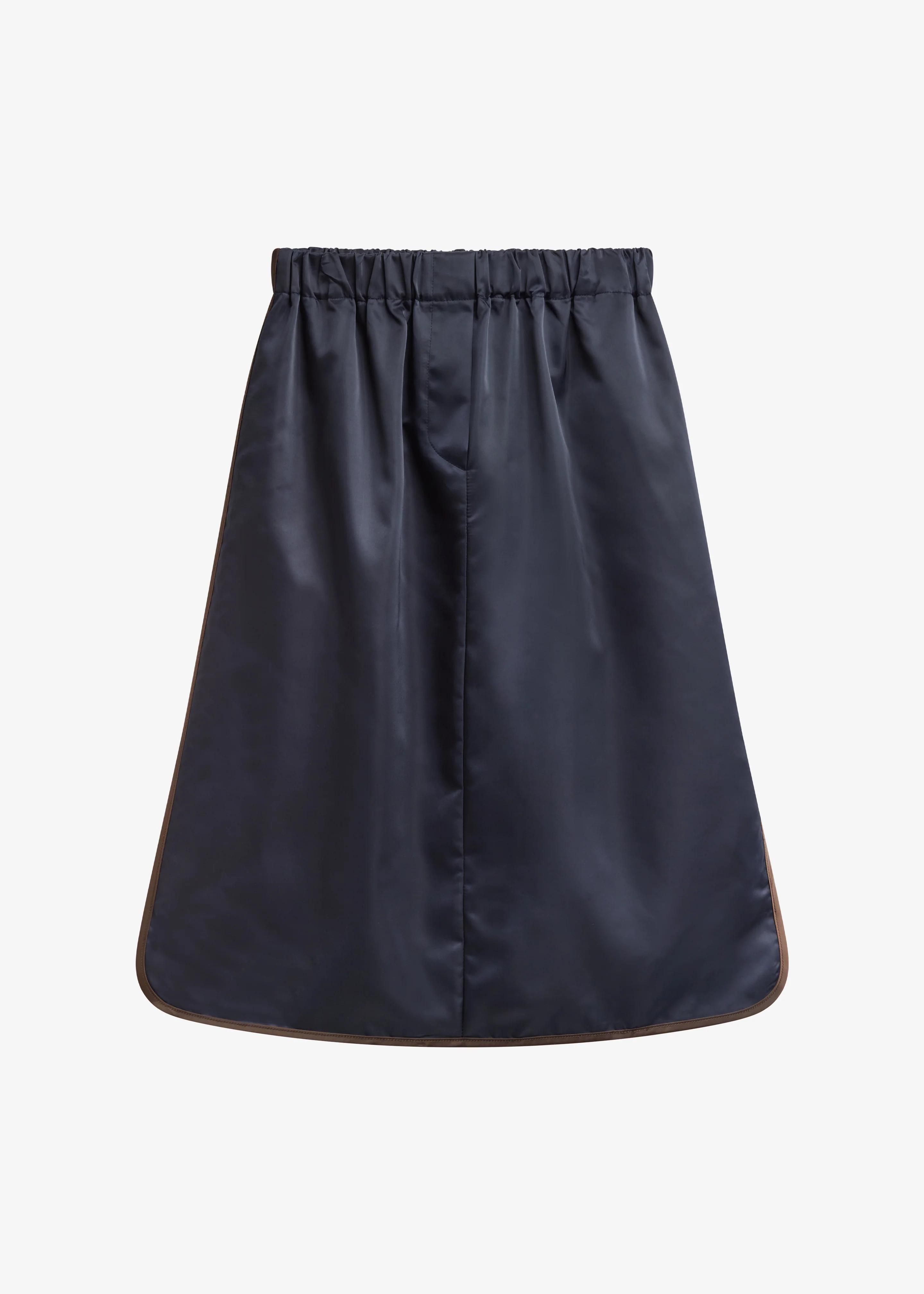 Munich Contrast Piping Midi Skirt - Navy - Image 9