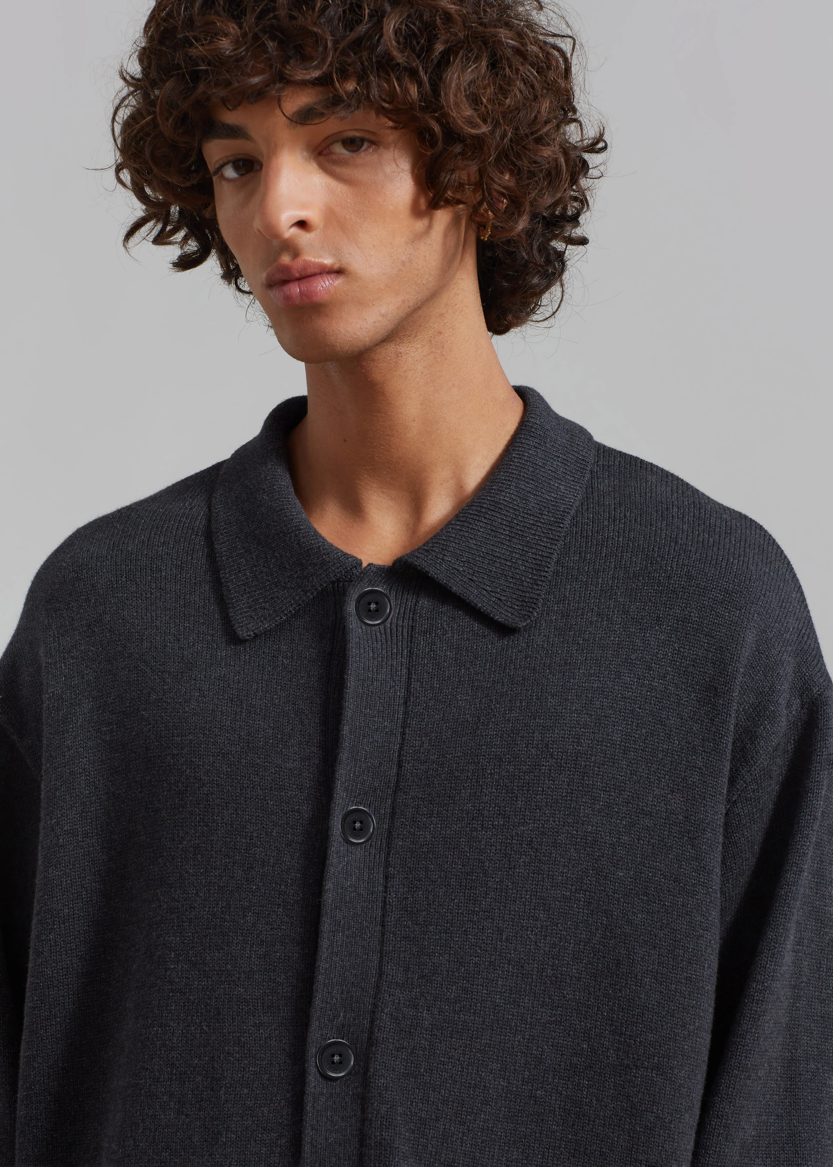 Myles Cardigan - Charcoal - Image 3